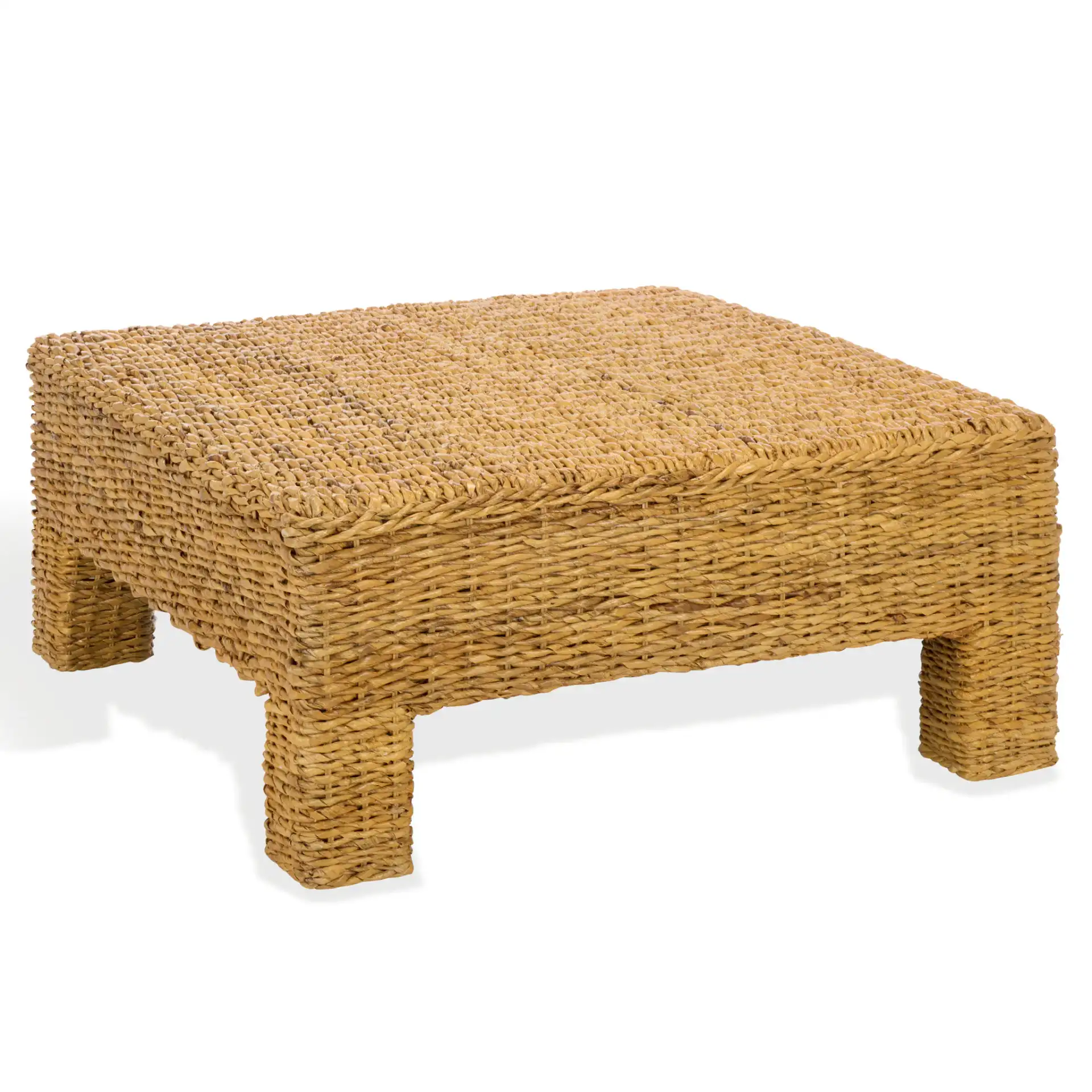 Donovan Abaca Square Coffee Table in Natural, detail view
