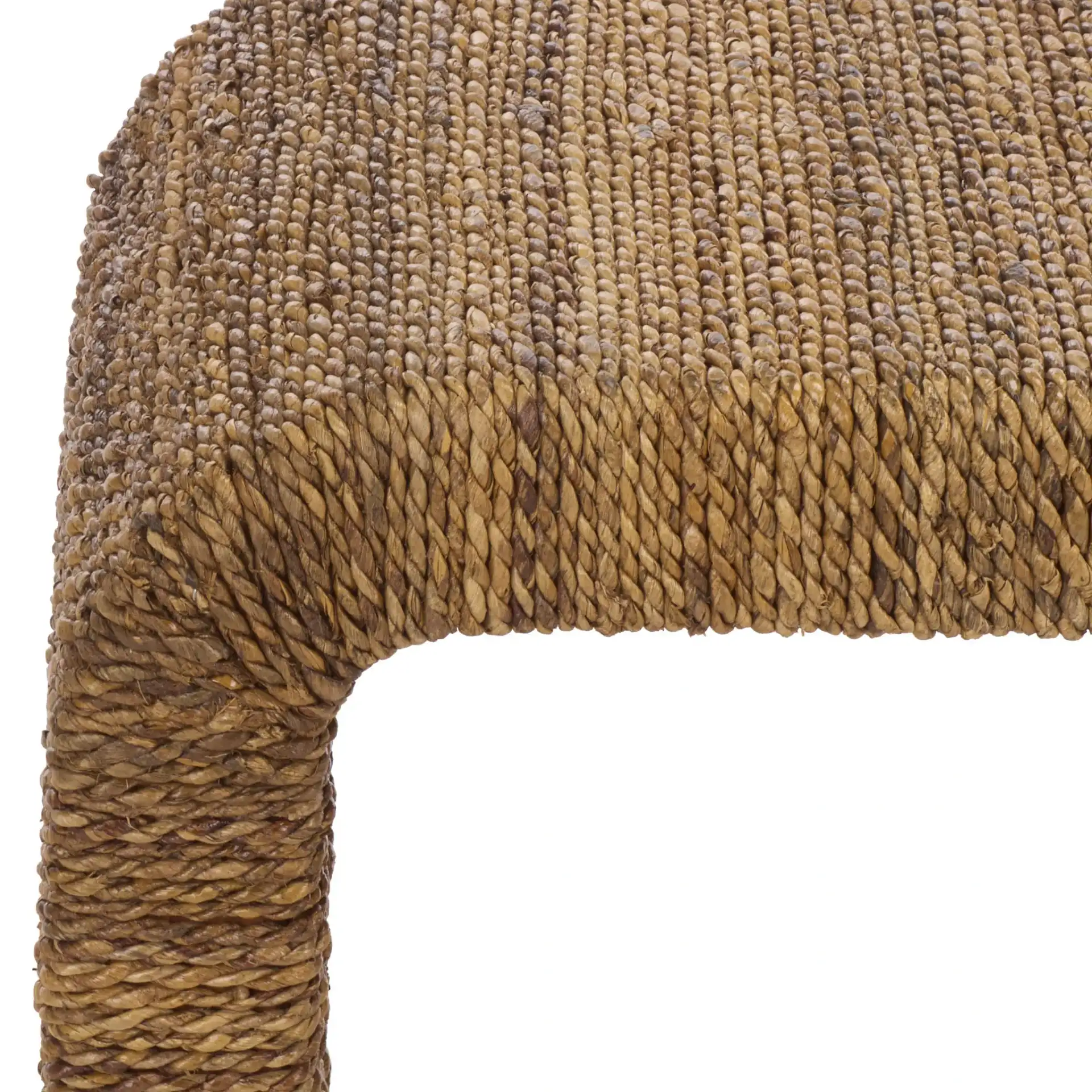 Akina Woven Abaca Bench in Natural in a styled room