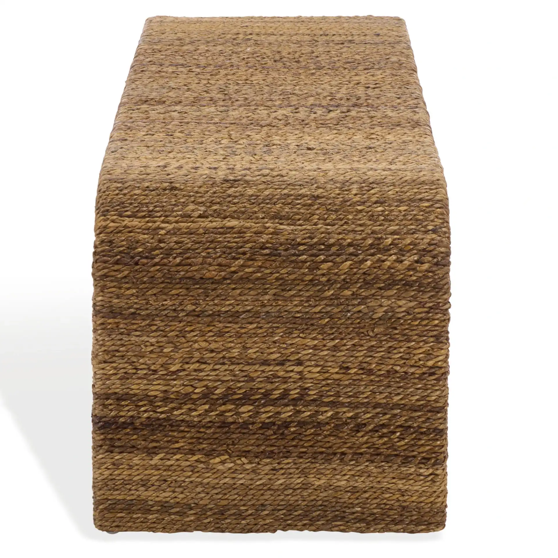 Akina Woven Abaca Bench in Natural, detail view