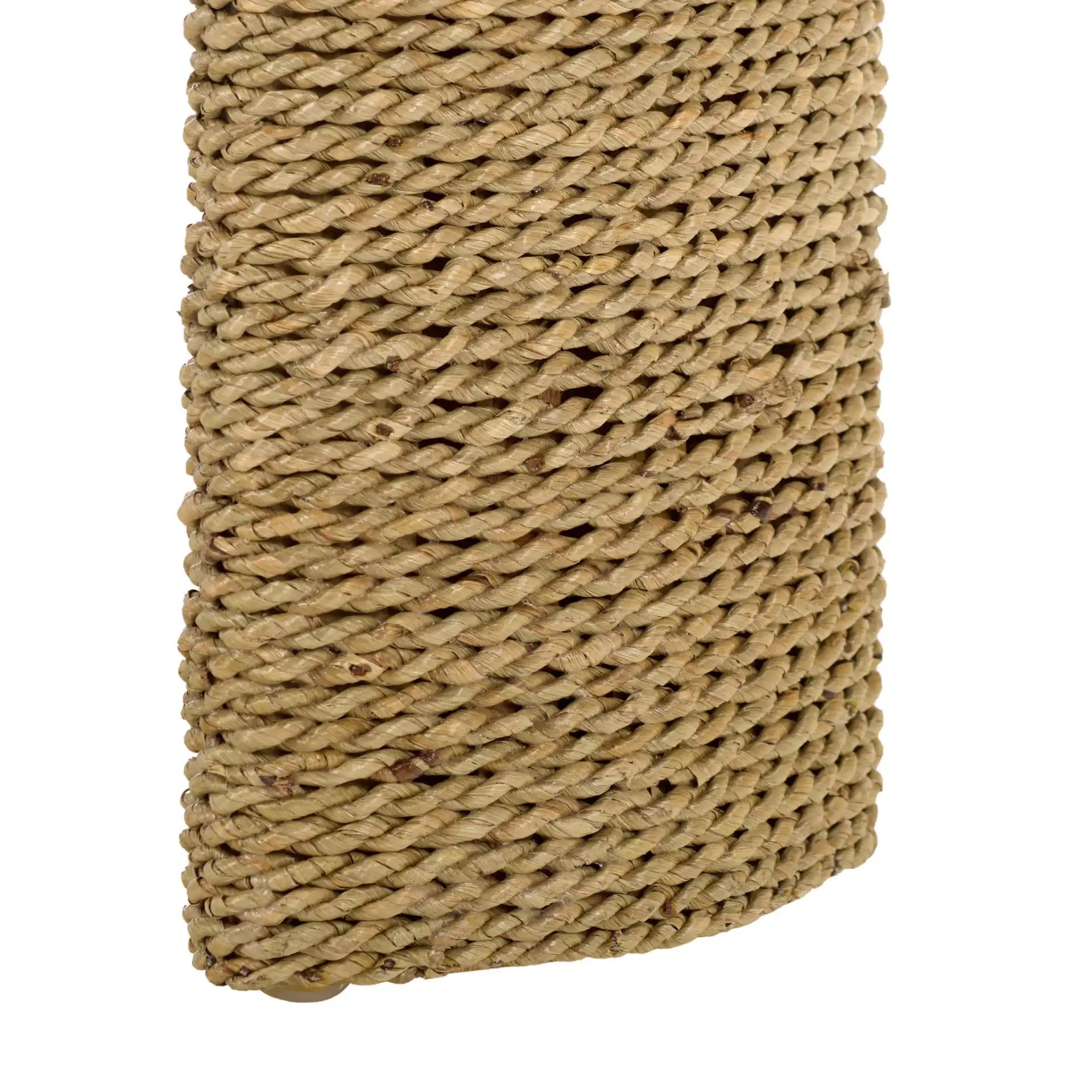 Grimaldi Seagrass Round Ottoman in Natural / Beige, detail view