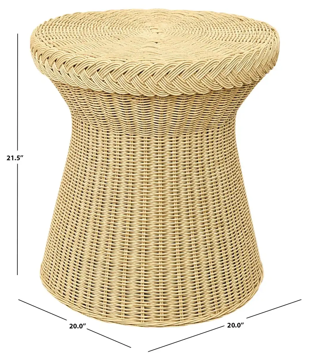 Tasmynne Rattan Accent Table in Natural, detail view