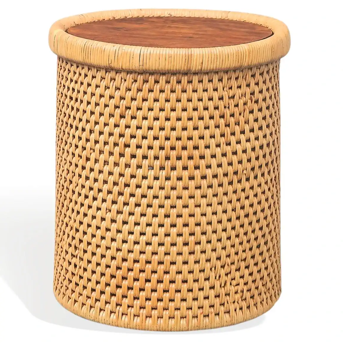 Vincenza Rattan Accent Table in Natural, detail view