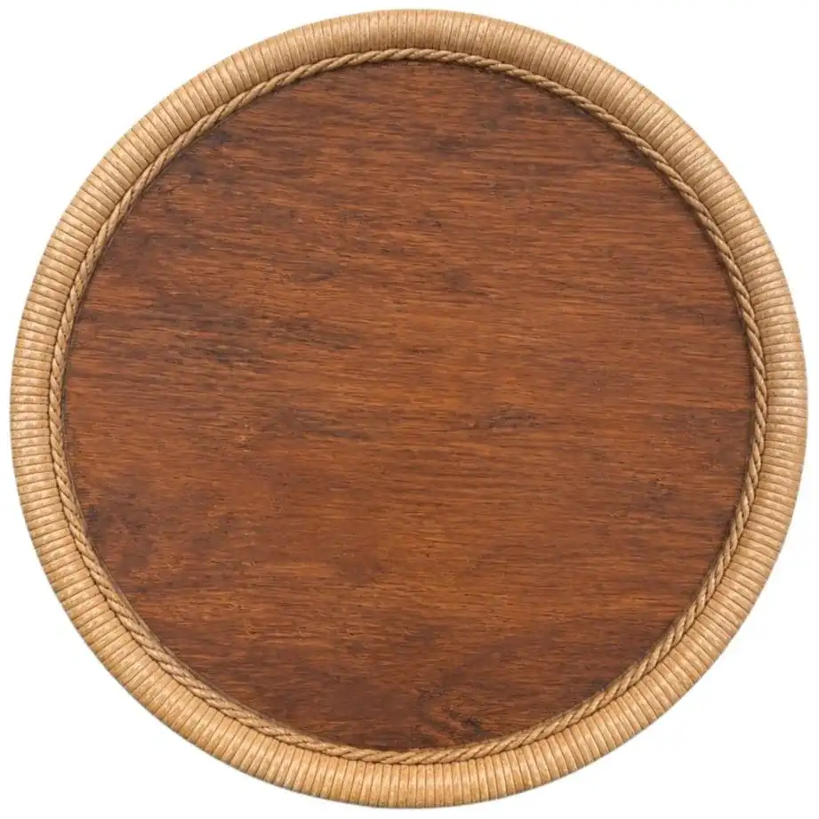 Vincenza Rattan Accent Table in Natural, detail view