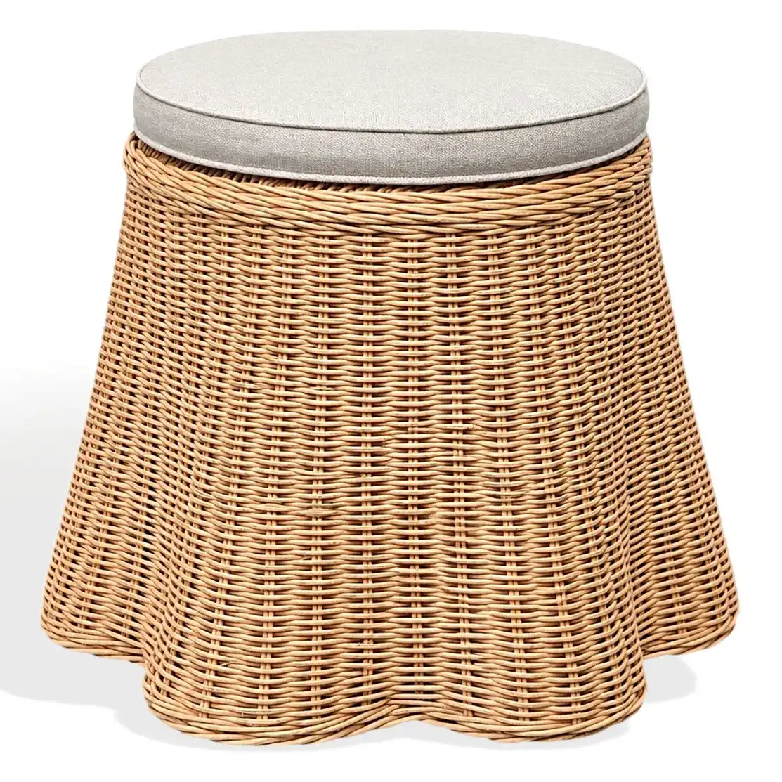 Bayley Rattan Stool in Natural / Beige, detail view