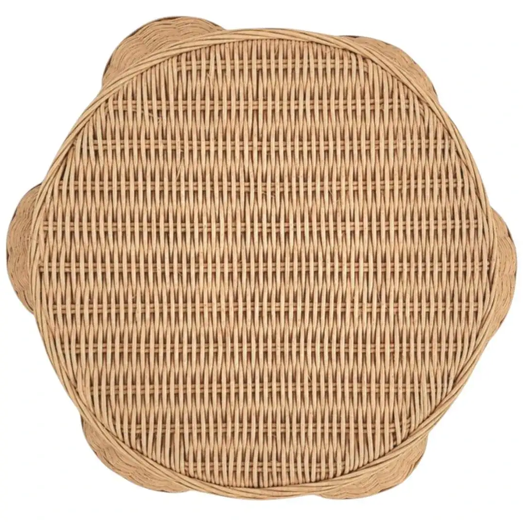 Bayley Rattan Stool in Natural / Beige, detail view