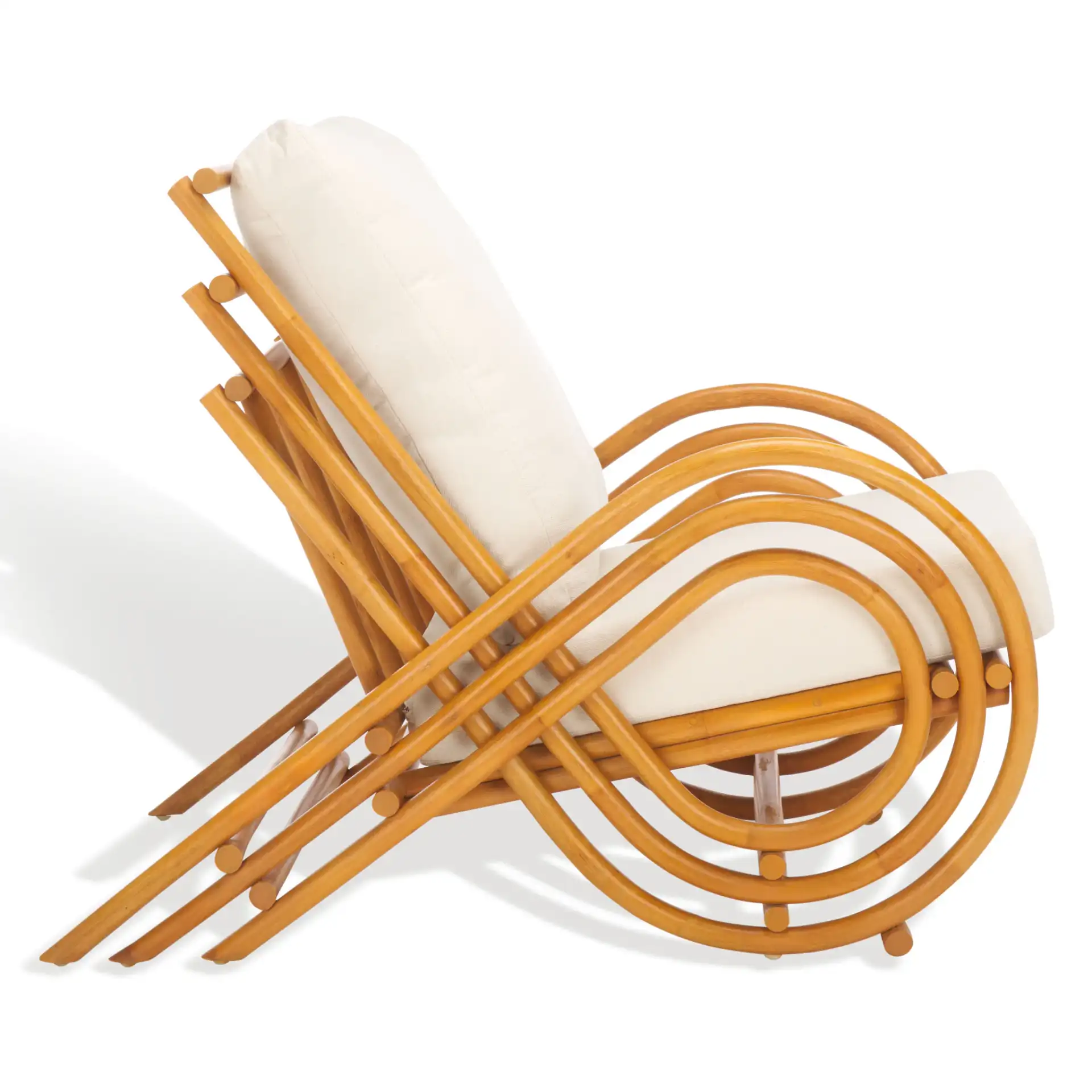 Fernson Rattan Accent Chair in Natural / White, detail view