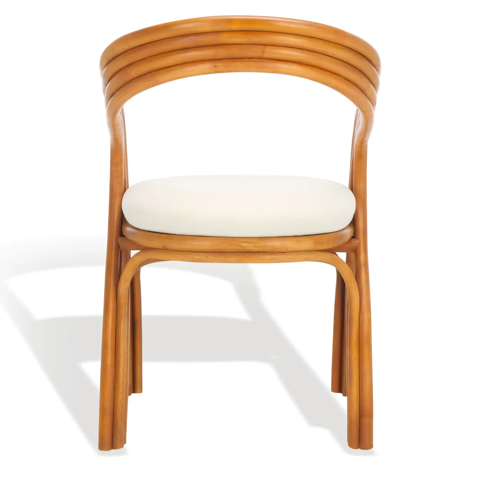 Jennabrook Rattan Dining Chair in Natural / White, detail view