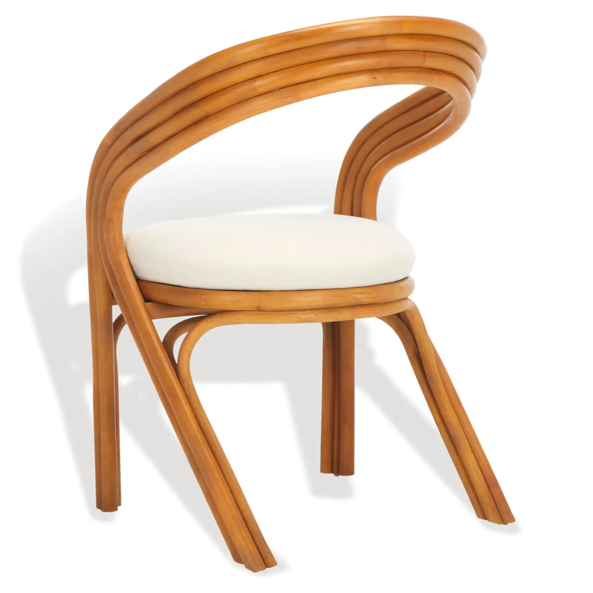 Jennabrook Rattan Dining Chair in Natural / White, detail view