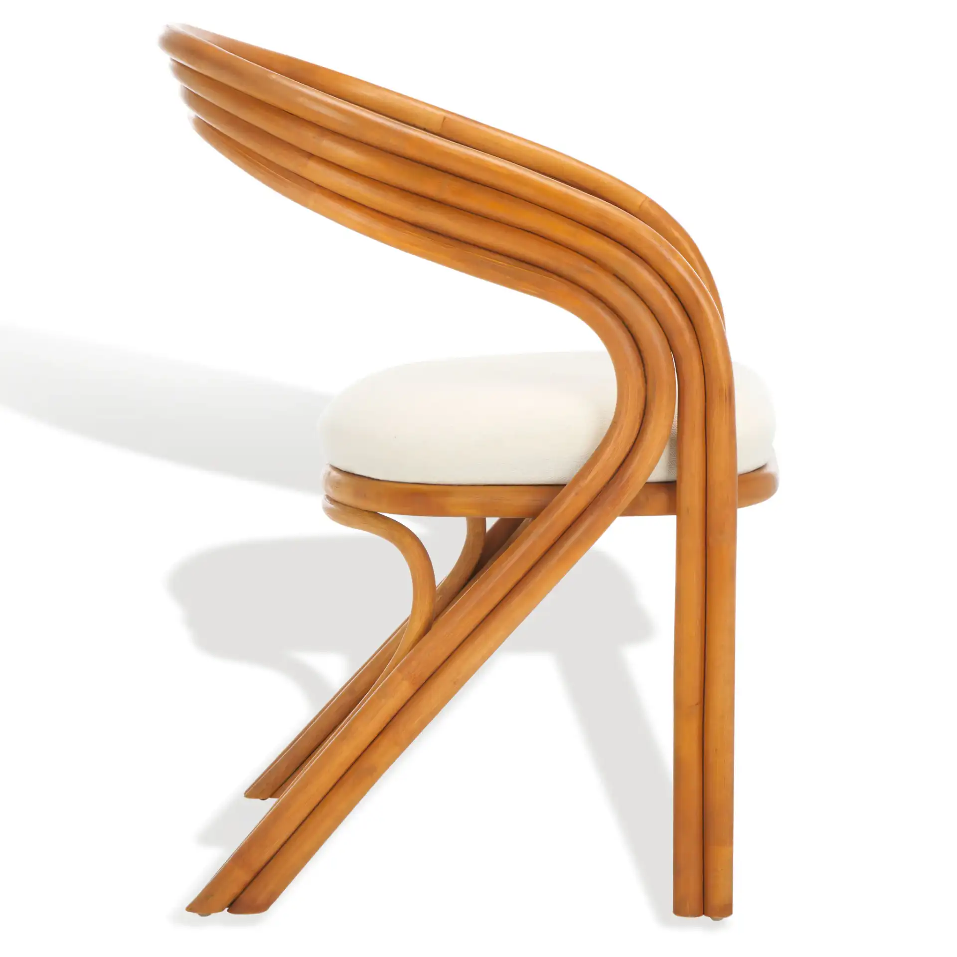 Jennabrook Rattan Dining Chair in Natural / White, detail view
