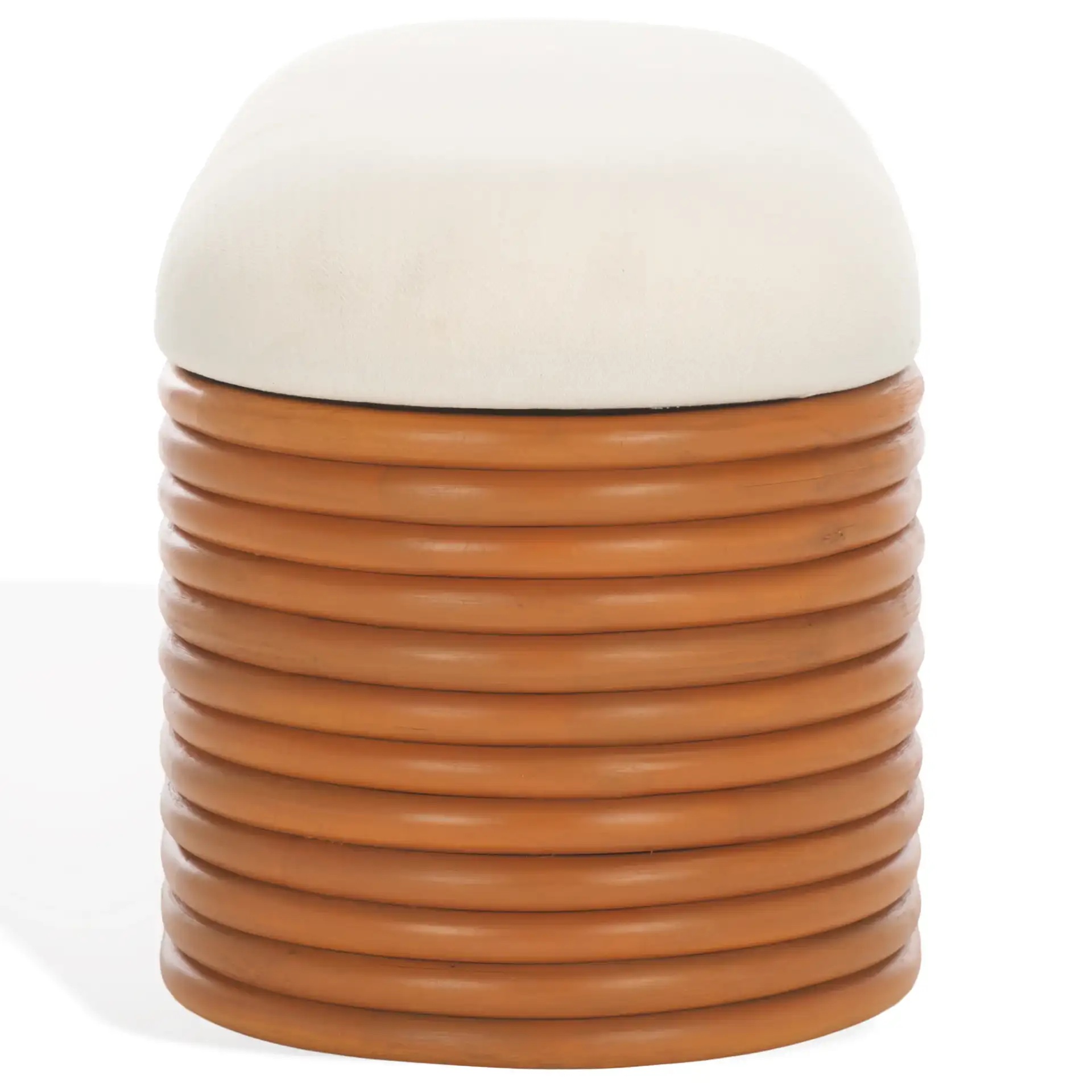 Bayard Rattan Storage Bench in Natural / White, detail view