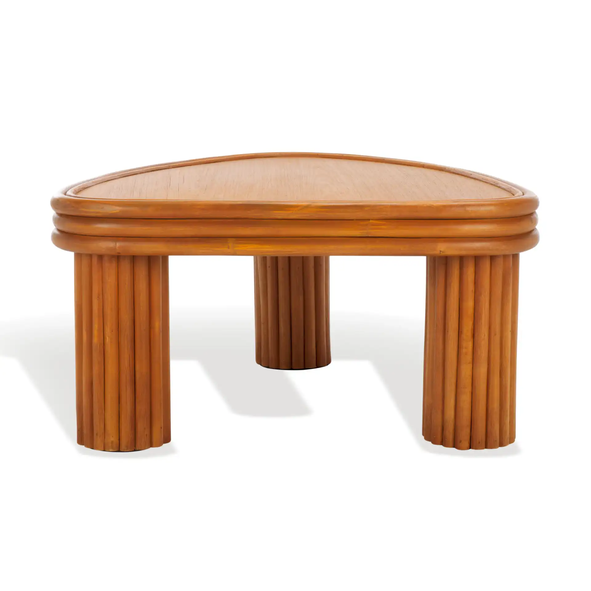 Bayard Rattan Triangle Coffee Table in Natural, detail view