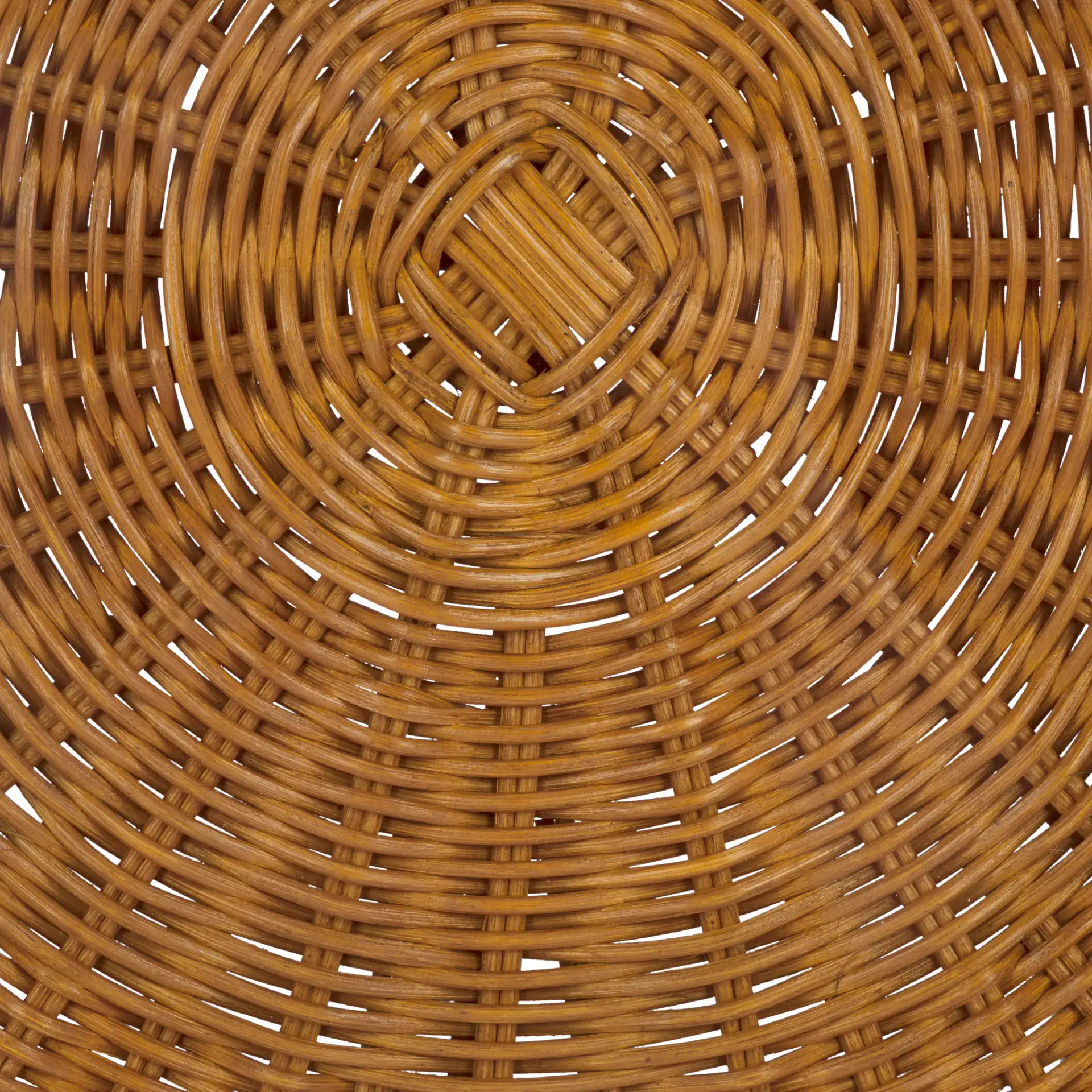 Hylda Round Rattan Accent Table in Natural, detail view