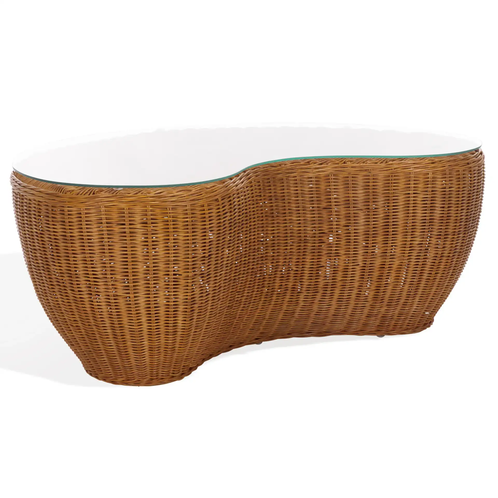 Hylda Rattan Coffee Table in Natural, detail view