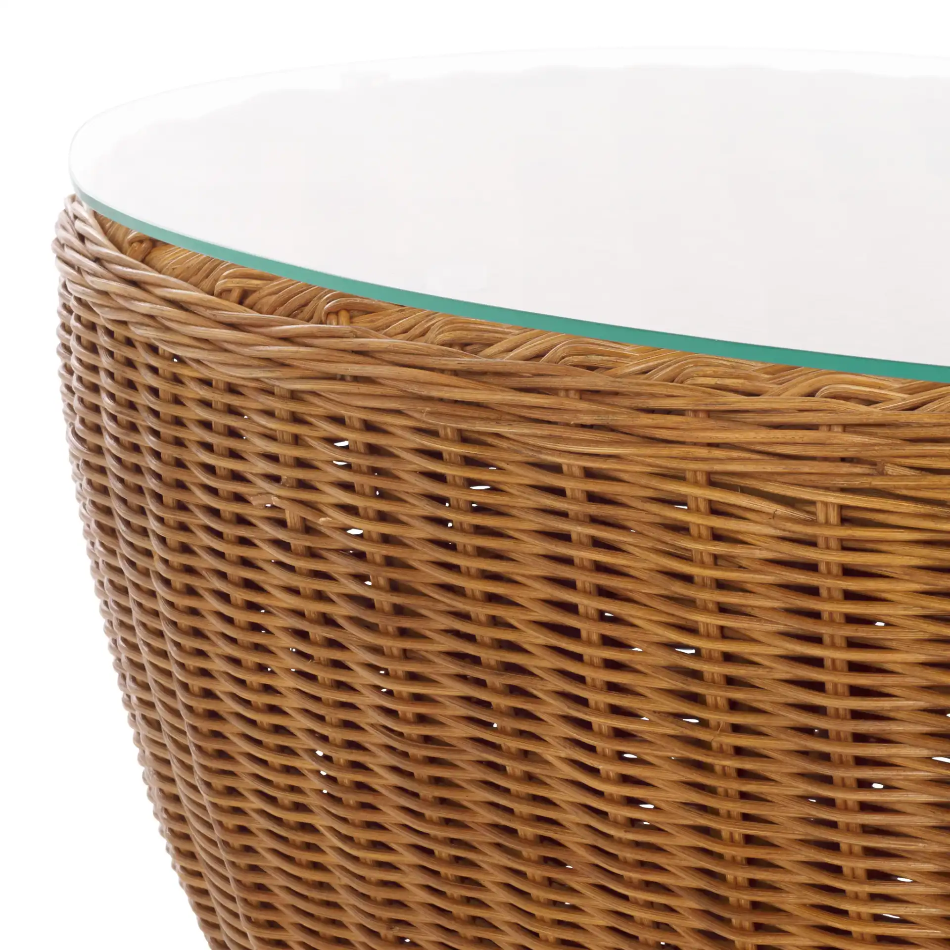 Hylda Rattan Coffee Table in Natural in a styled room