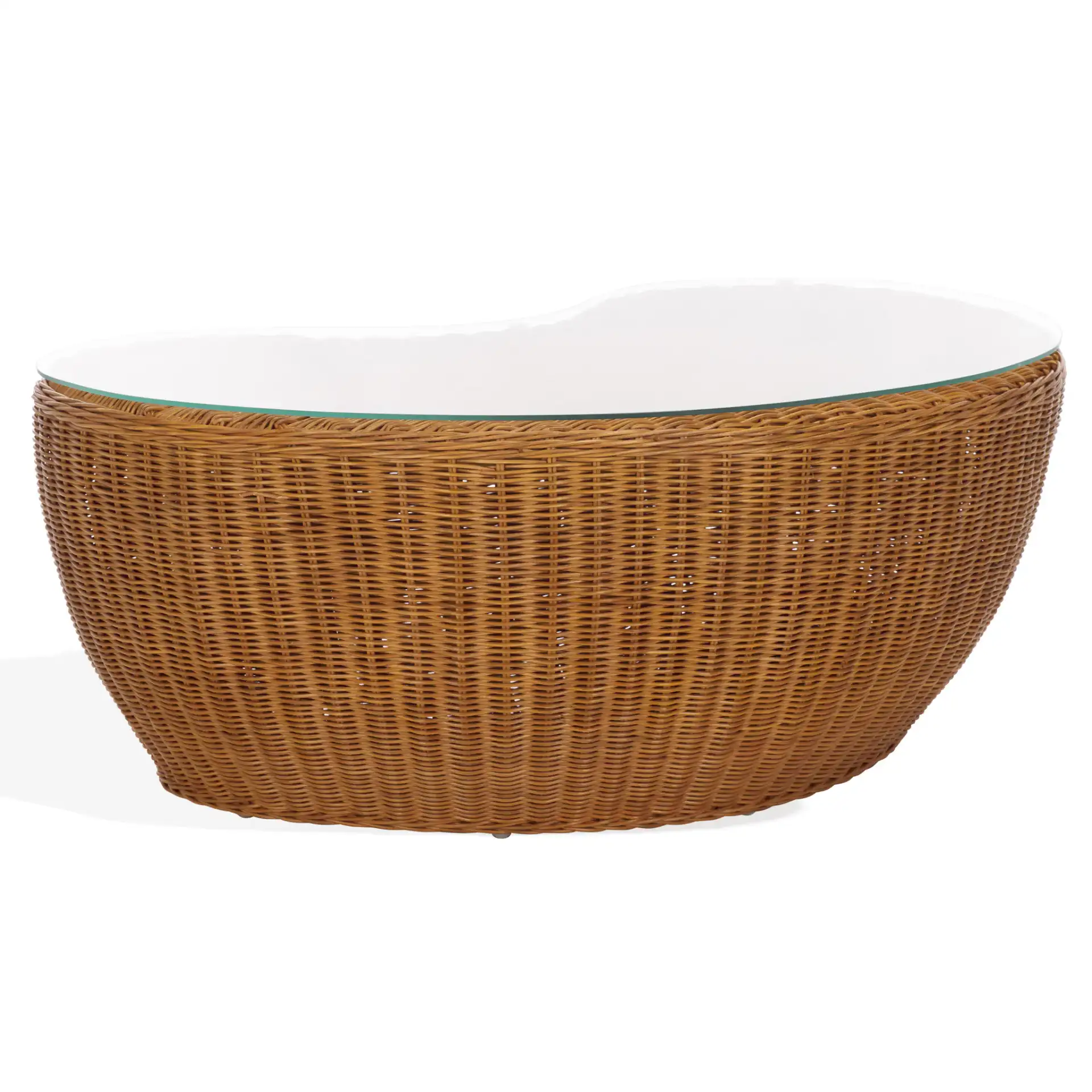 Hylda Rattan Coffee Table in Natural, detail view
