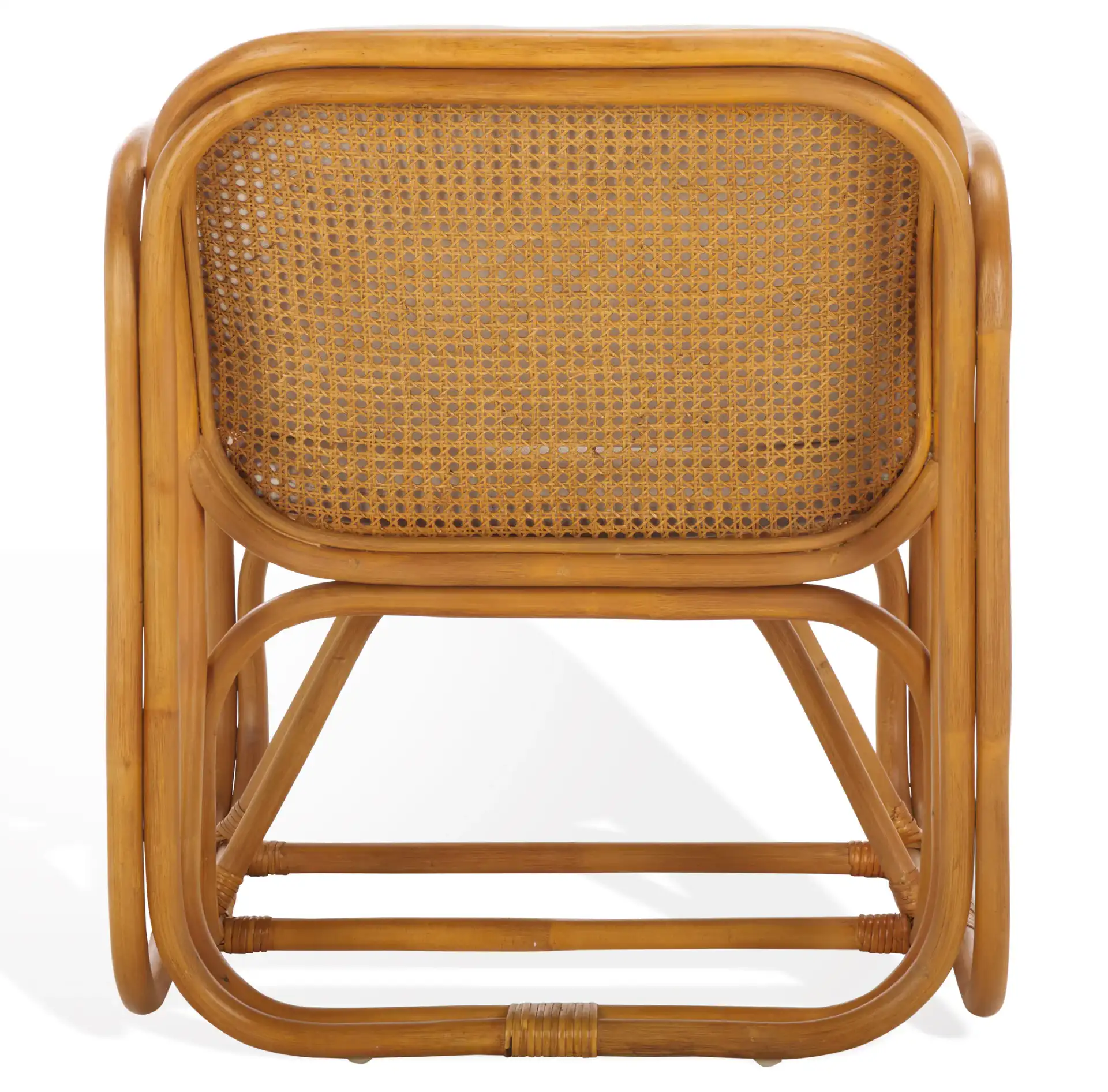 Brauner Rattan Pole Accent Chair in Natural / White, detail view