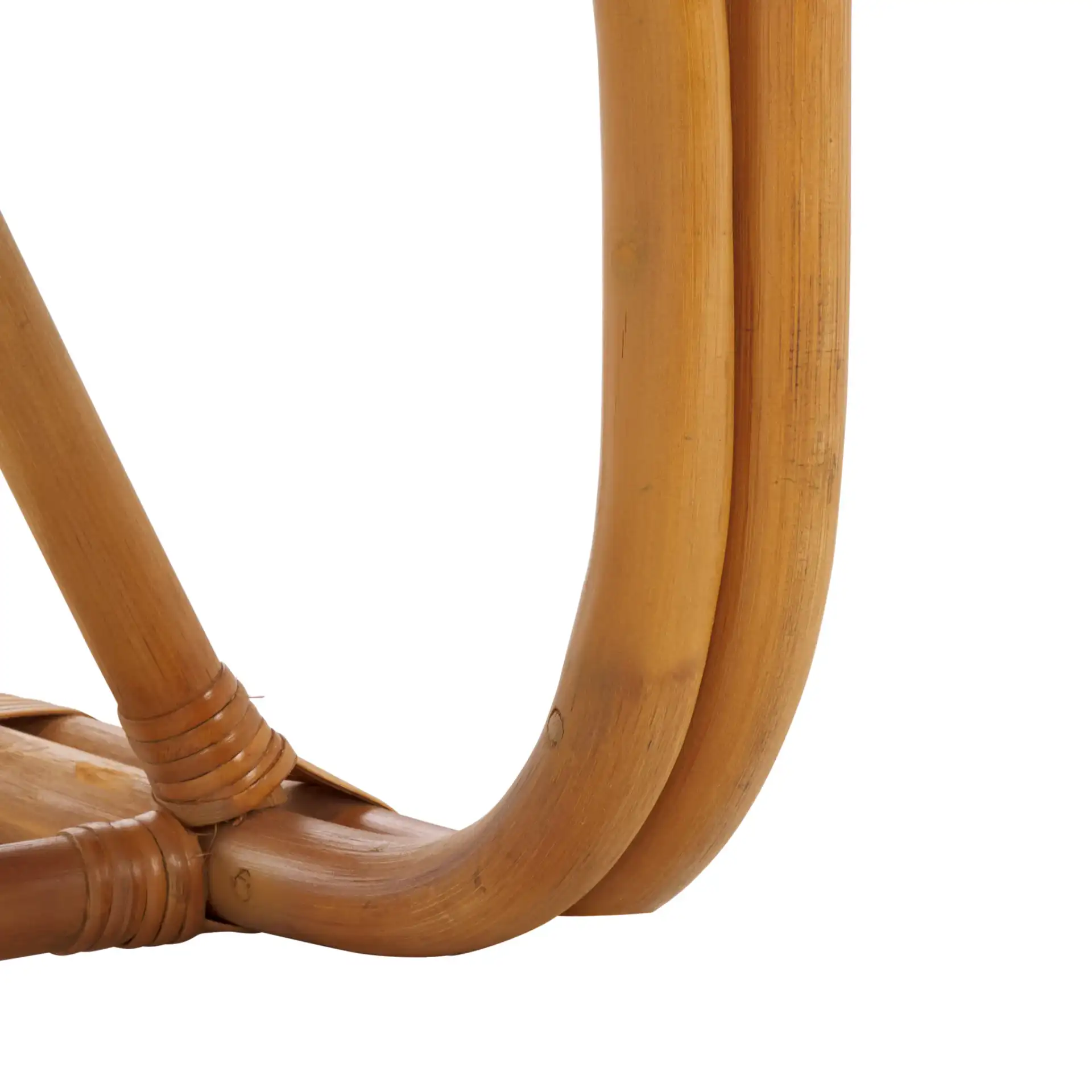 Brauner Rattan Pole Accent Chair in Natural / White, detail view