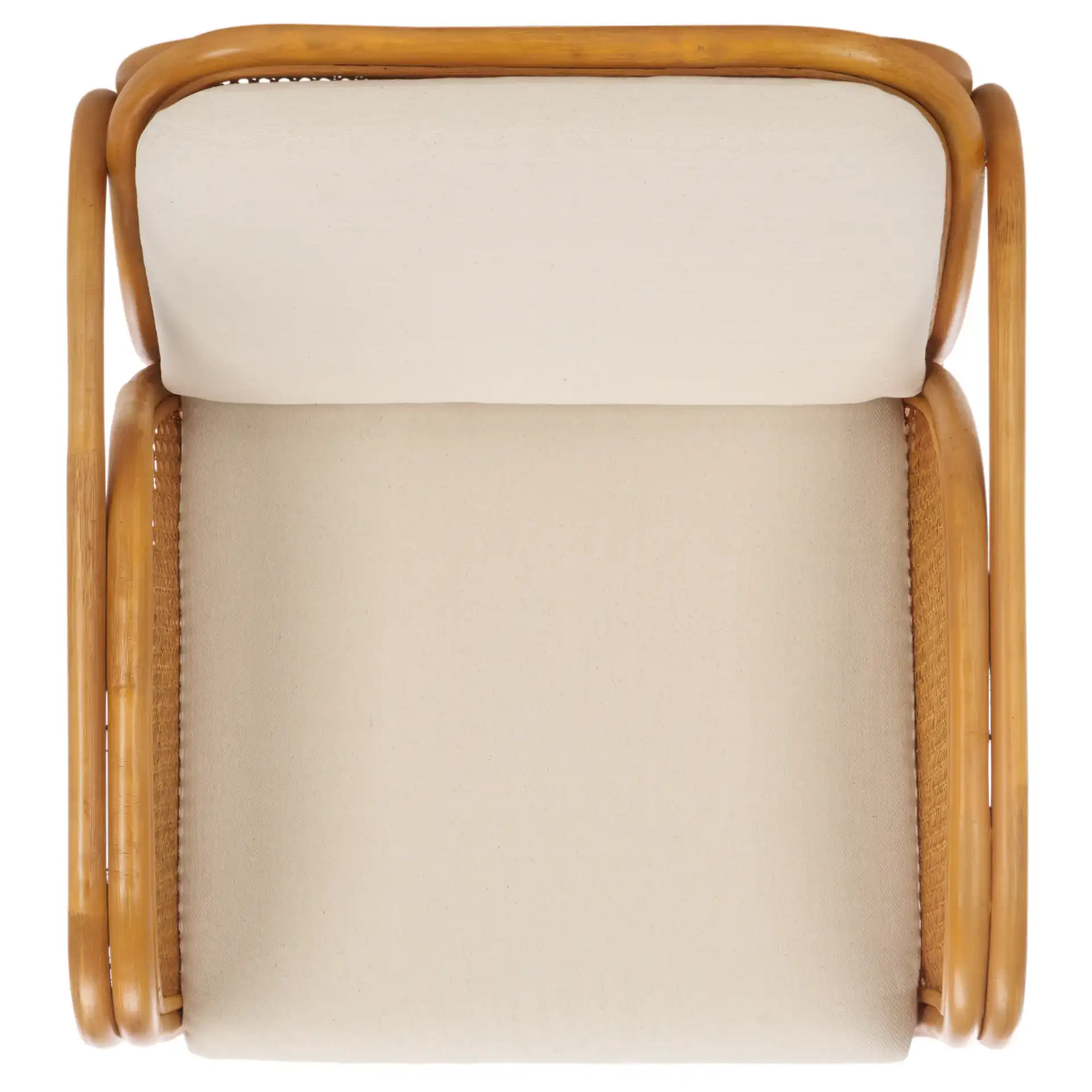 Brauner Rattan Pole Accent Chair in Natural / White, detail view