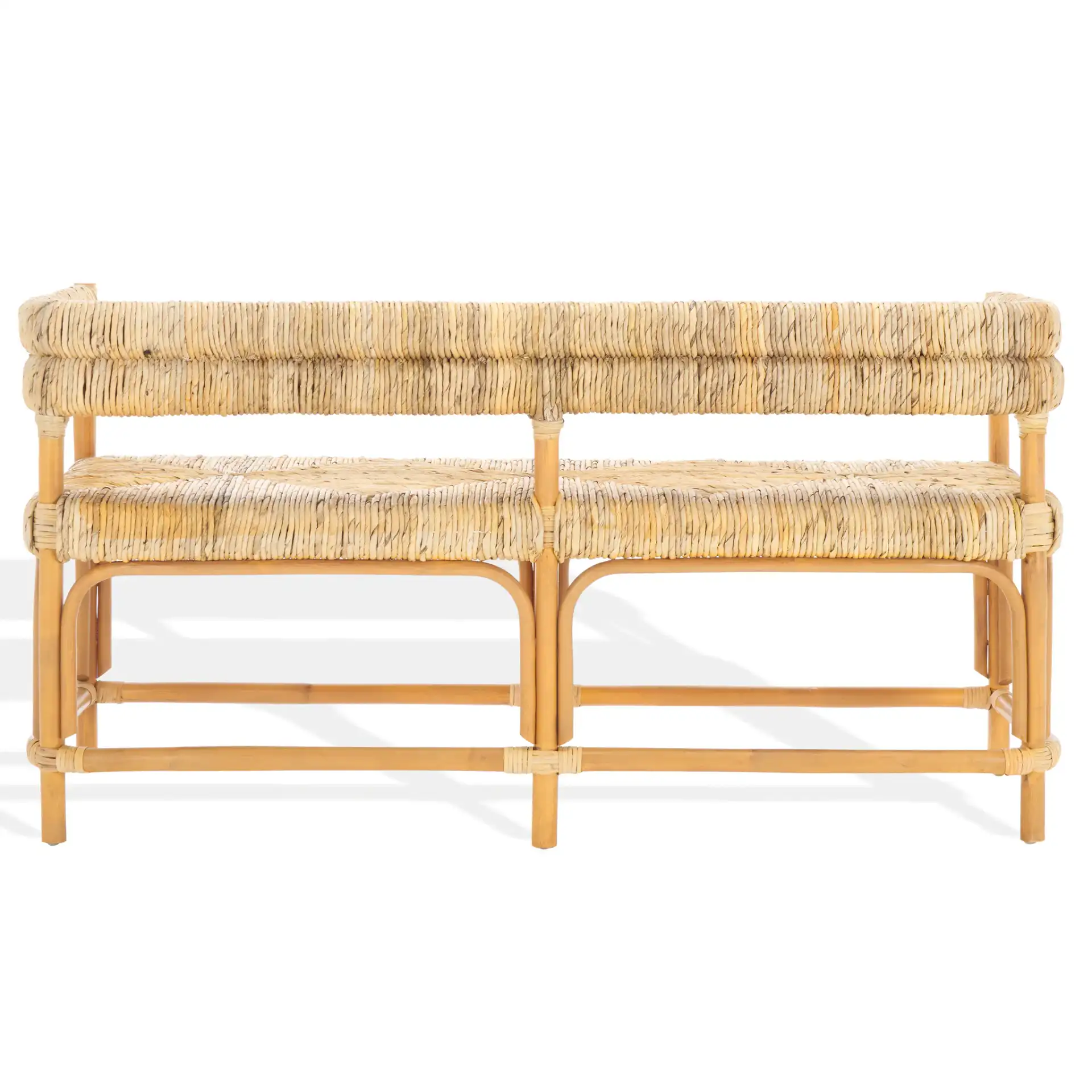 Elexa Banana Weaving Bench in Natural, detail view
