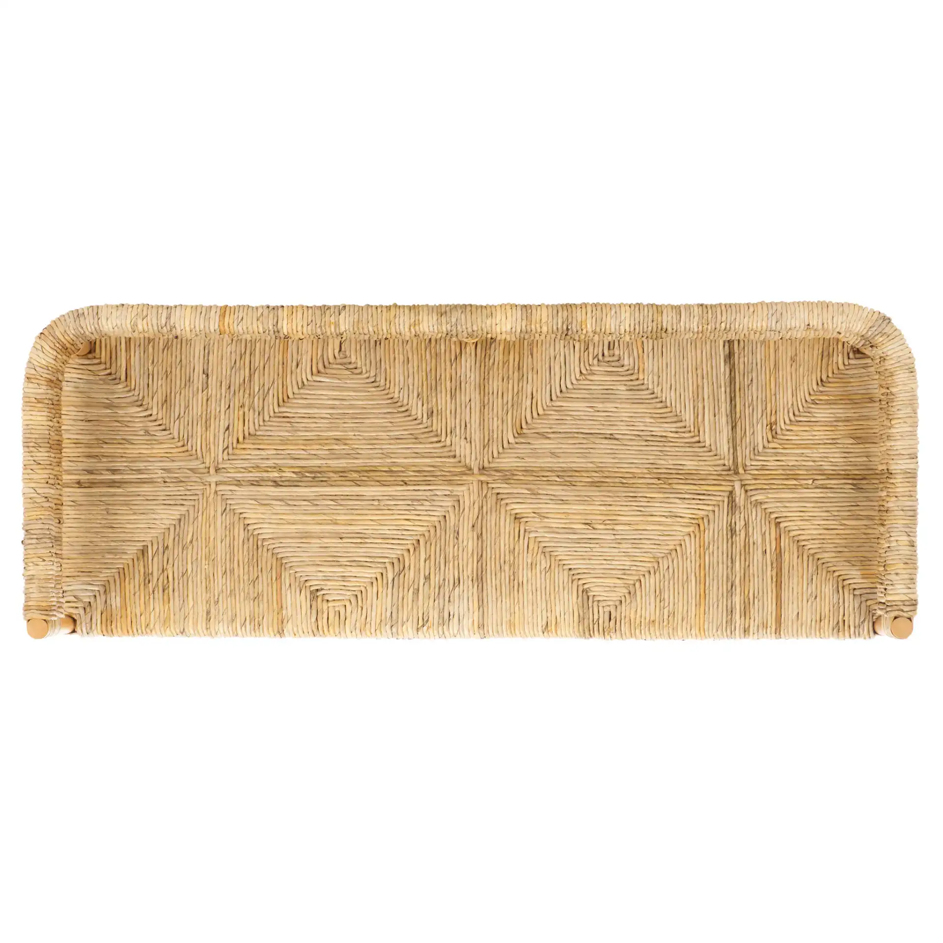 Elexa Banana Weaving Bench in Natural, detail view