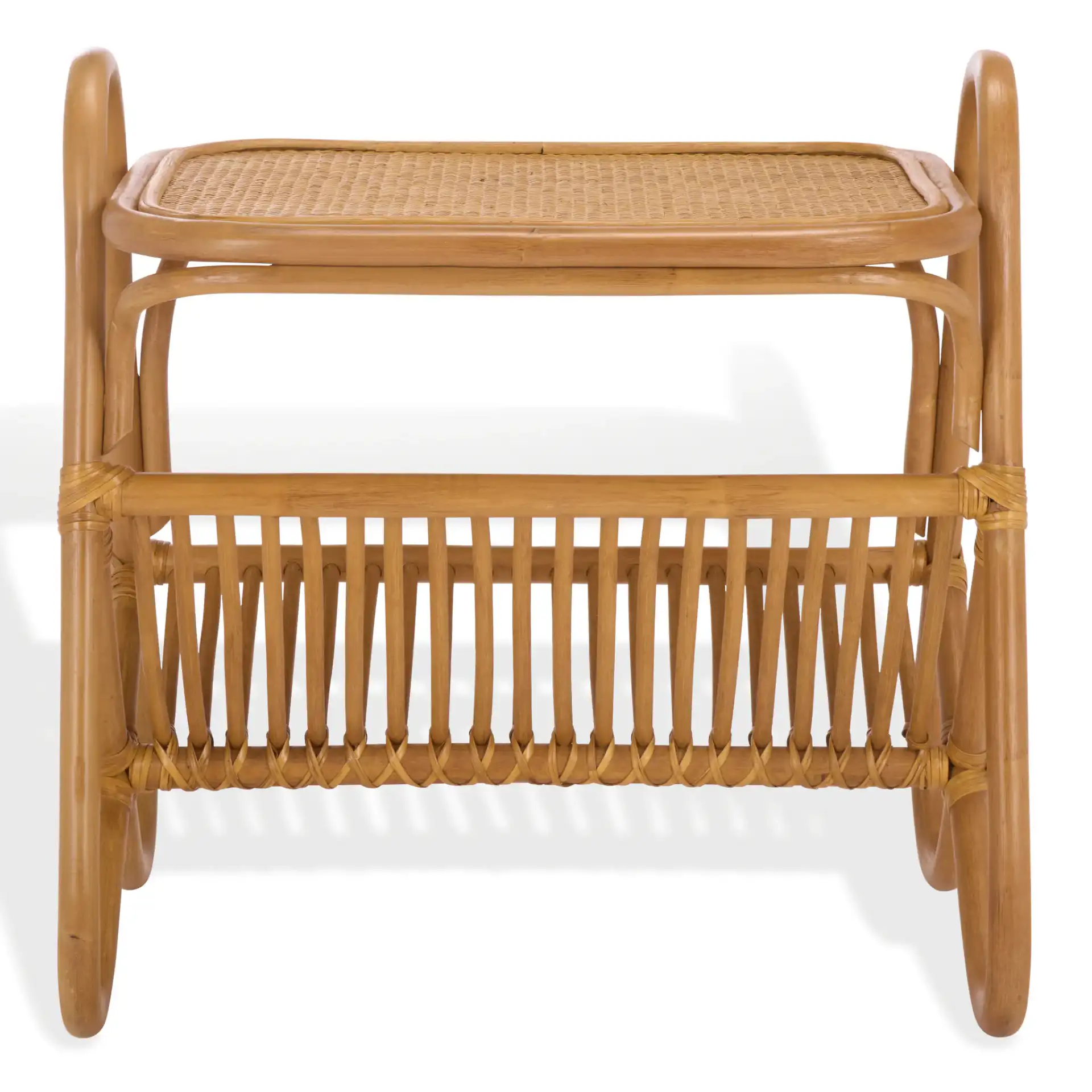 Bayard Rattan Pole Accent Table in Natural, detail view