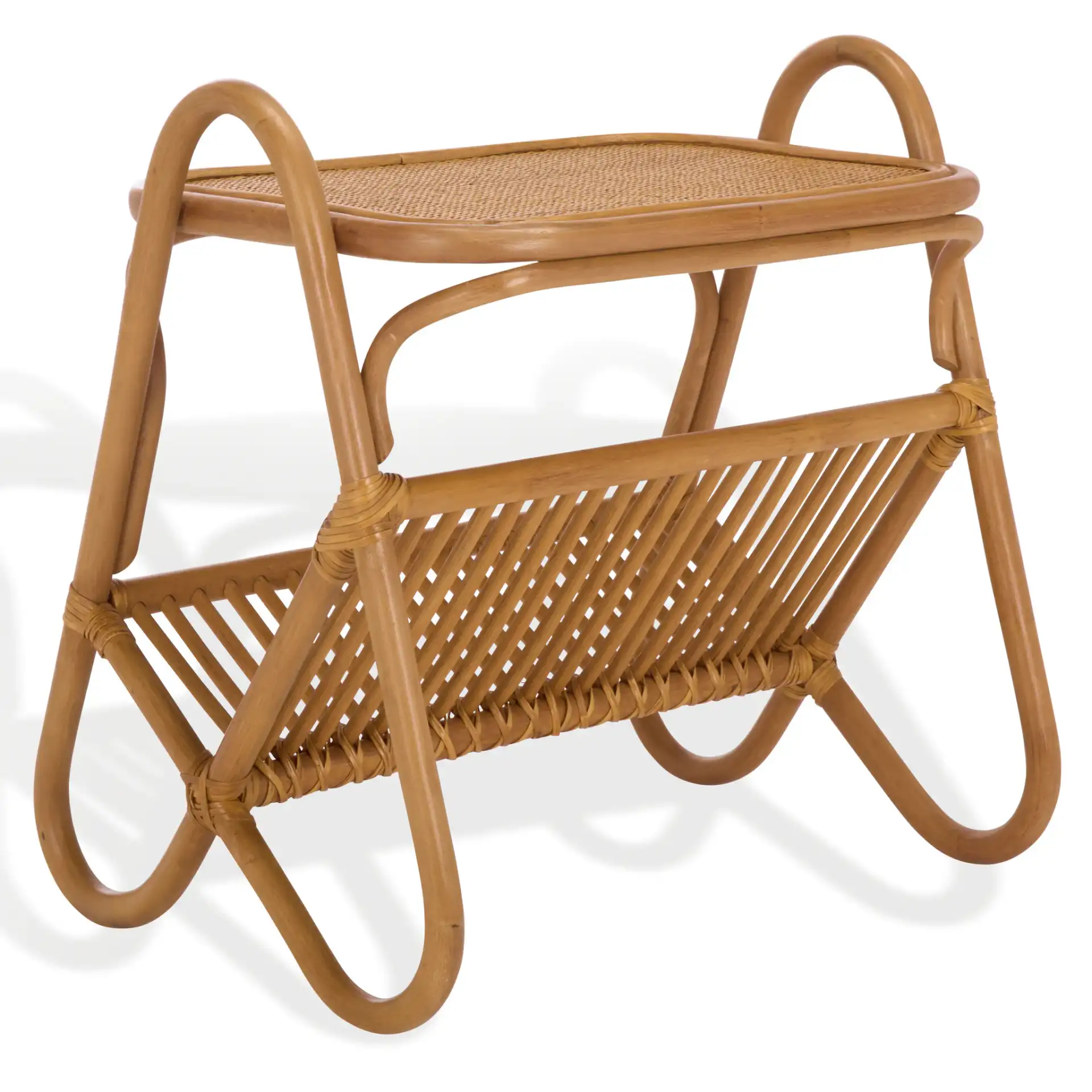 Bayard Rattan Pole Accent Table in Natural, detail view