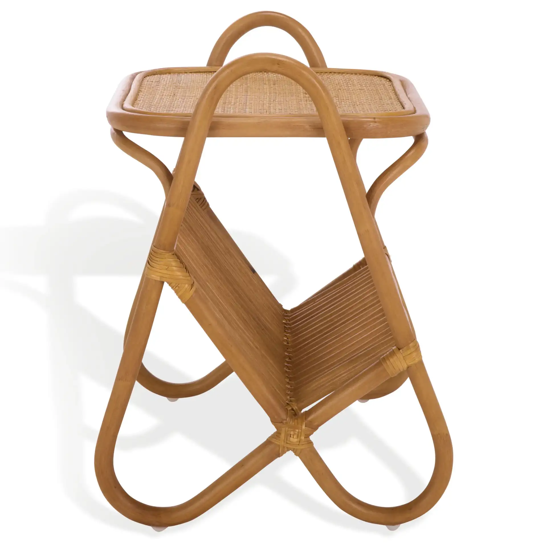 Bayard Rattan Pole Accent Table in Natural, detail view
