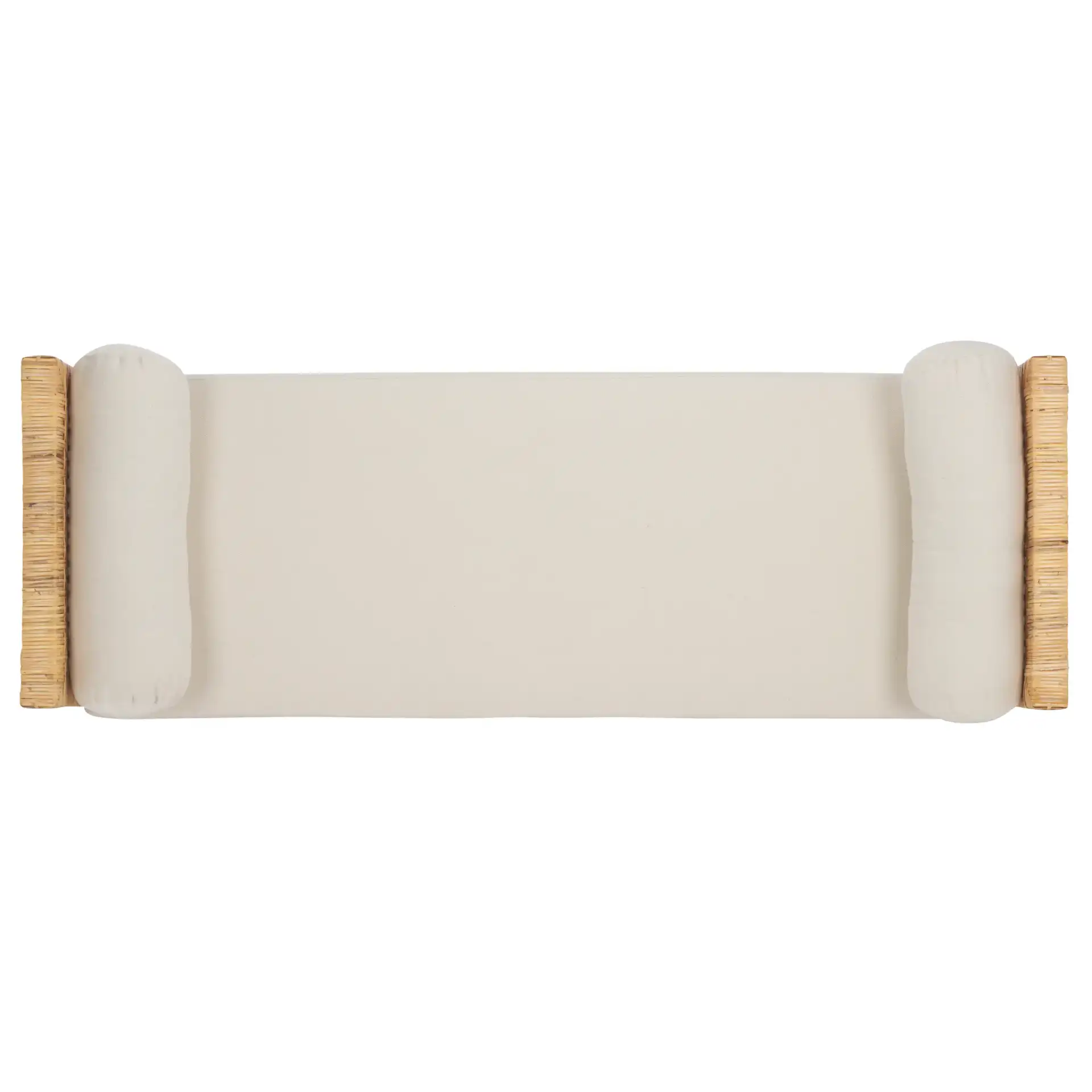 Cryslene Teakwood Bench in Natural / White, detail view