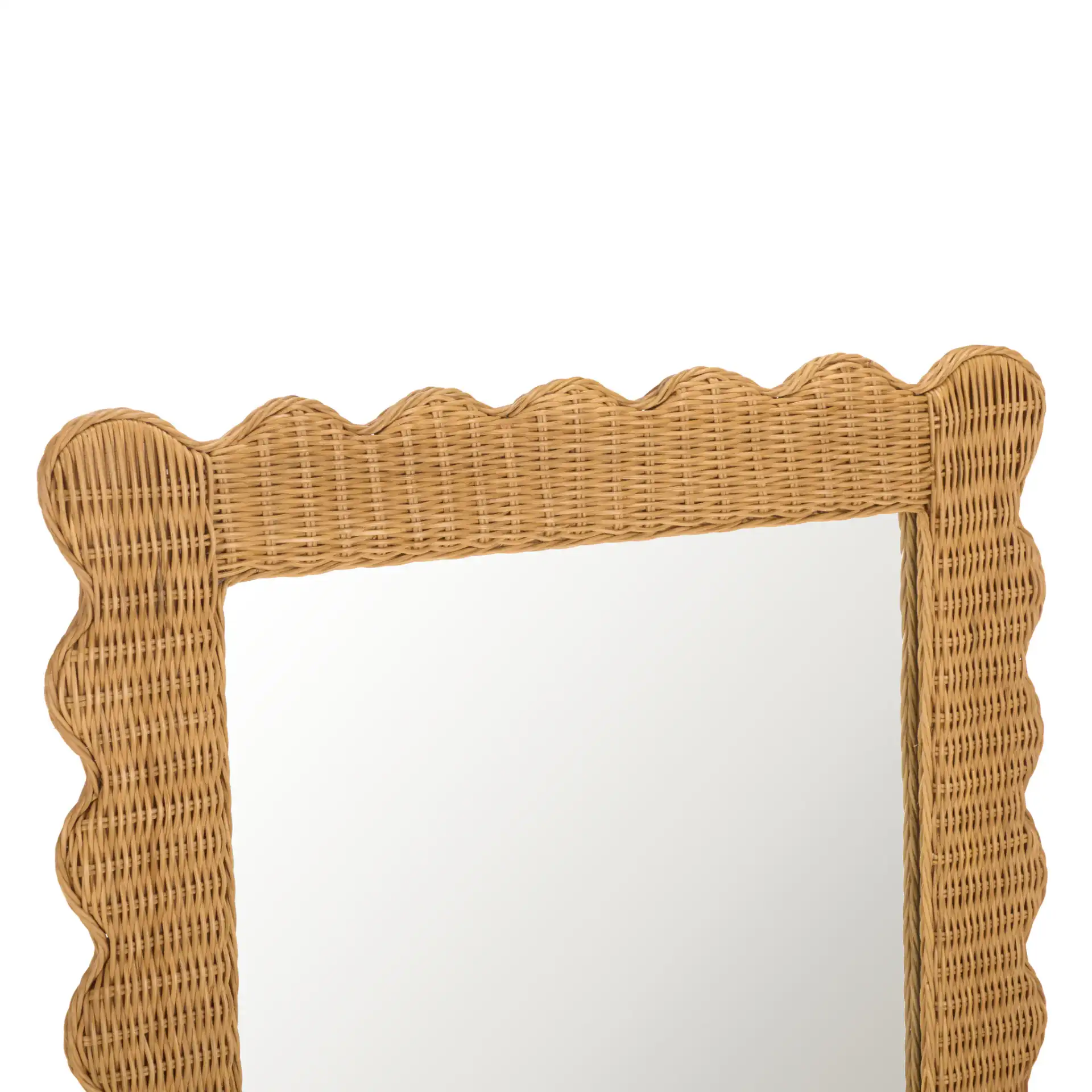 Glendetta Rattan 70-Inch Mirror in Natural in a styled room
