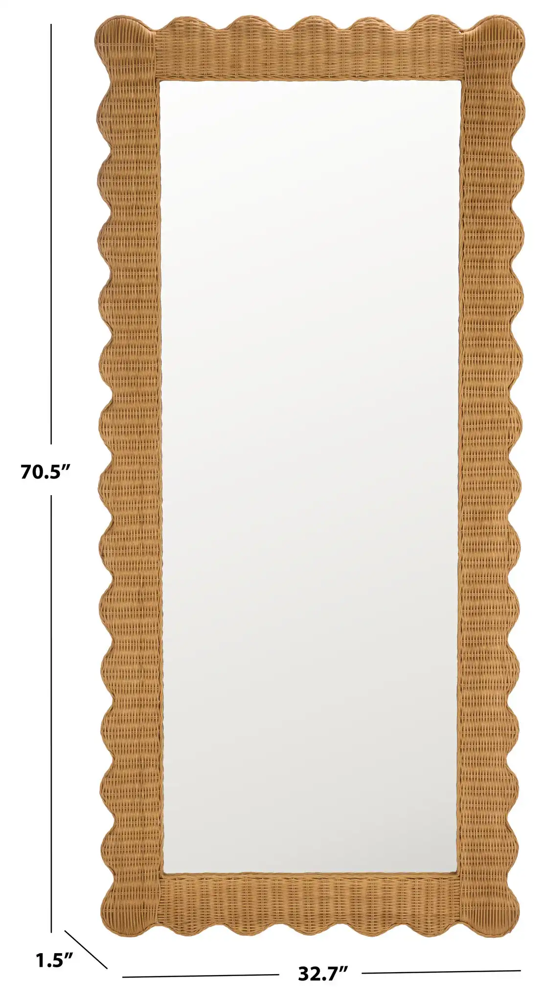 Glendetta Rattan 70-Inch Mirror in Natural, detail view