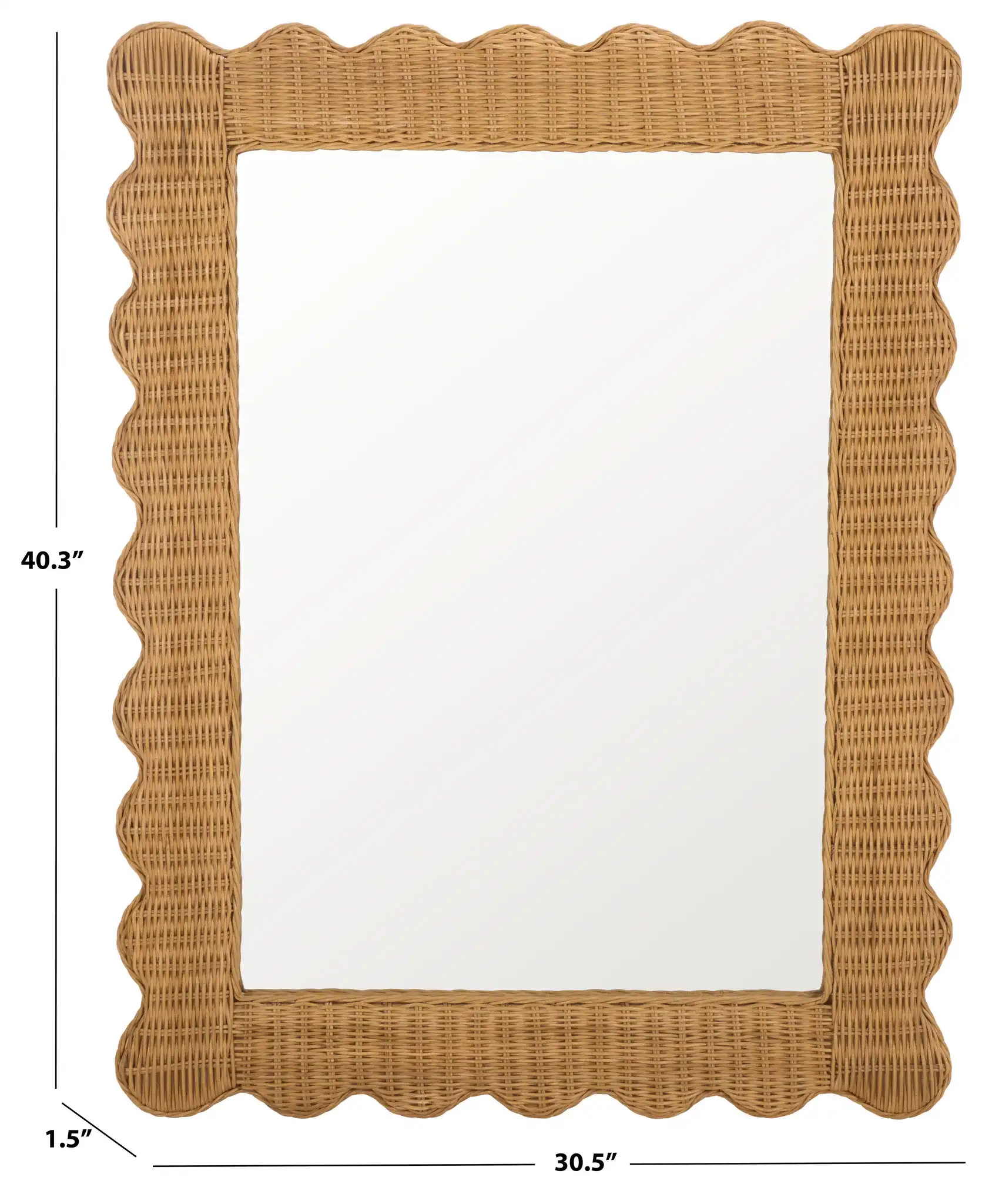 Glendetta Rattan 40-Inch Mirror in Natural, detail view