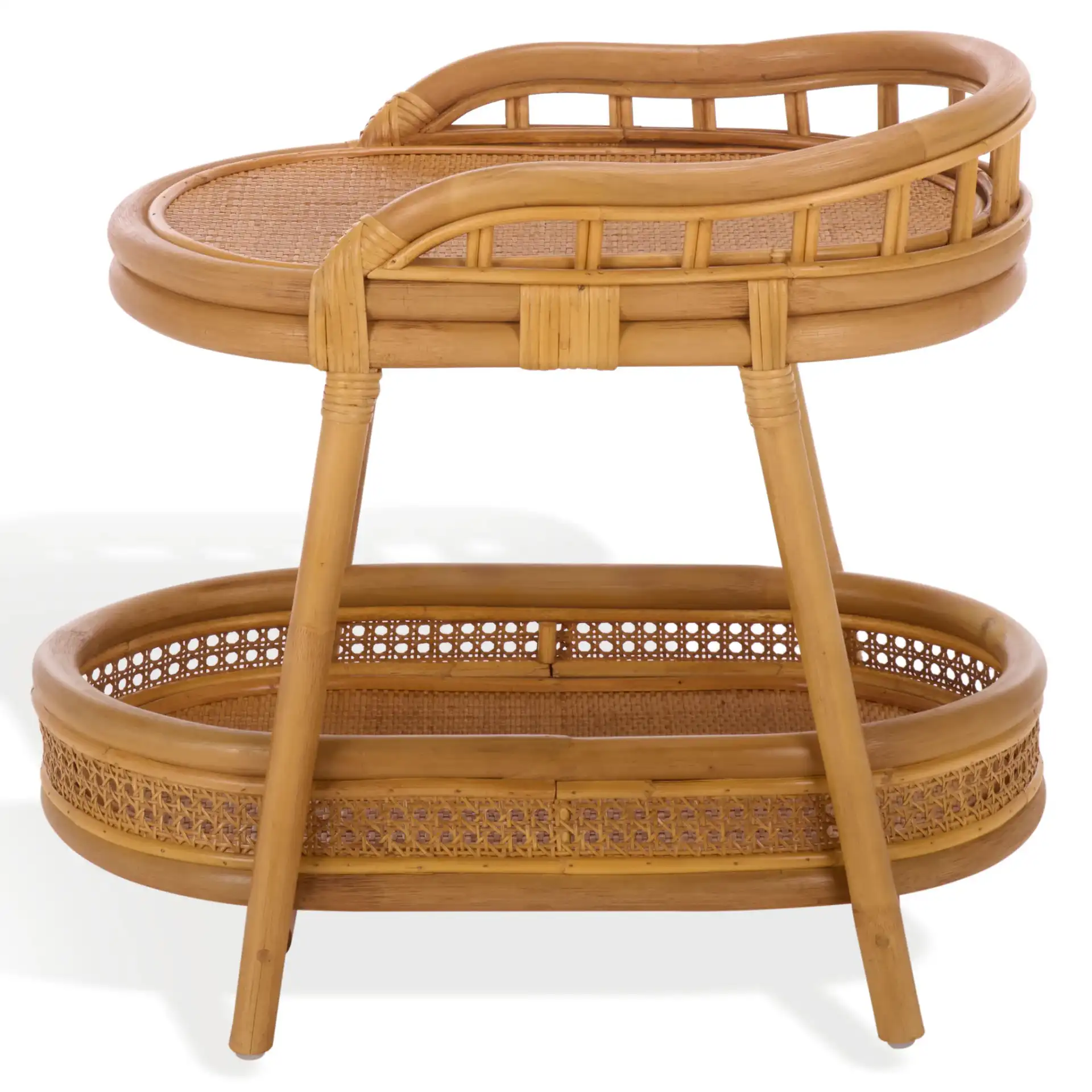 Shayleen Rattan Pole Accent Table in Natural, detail view