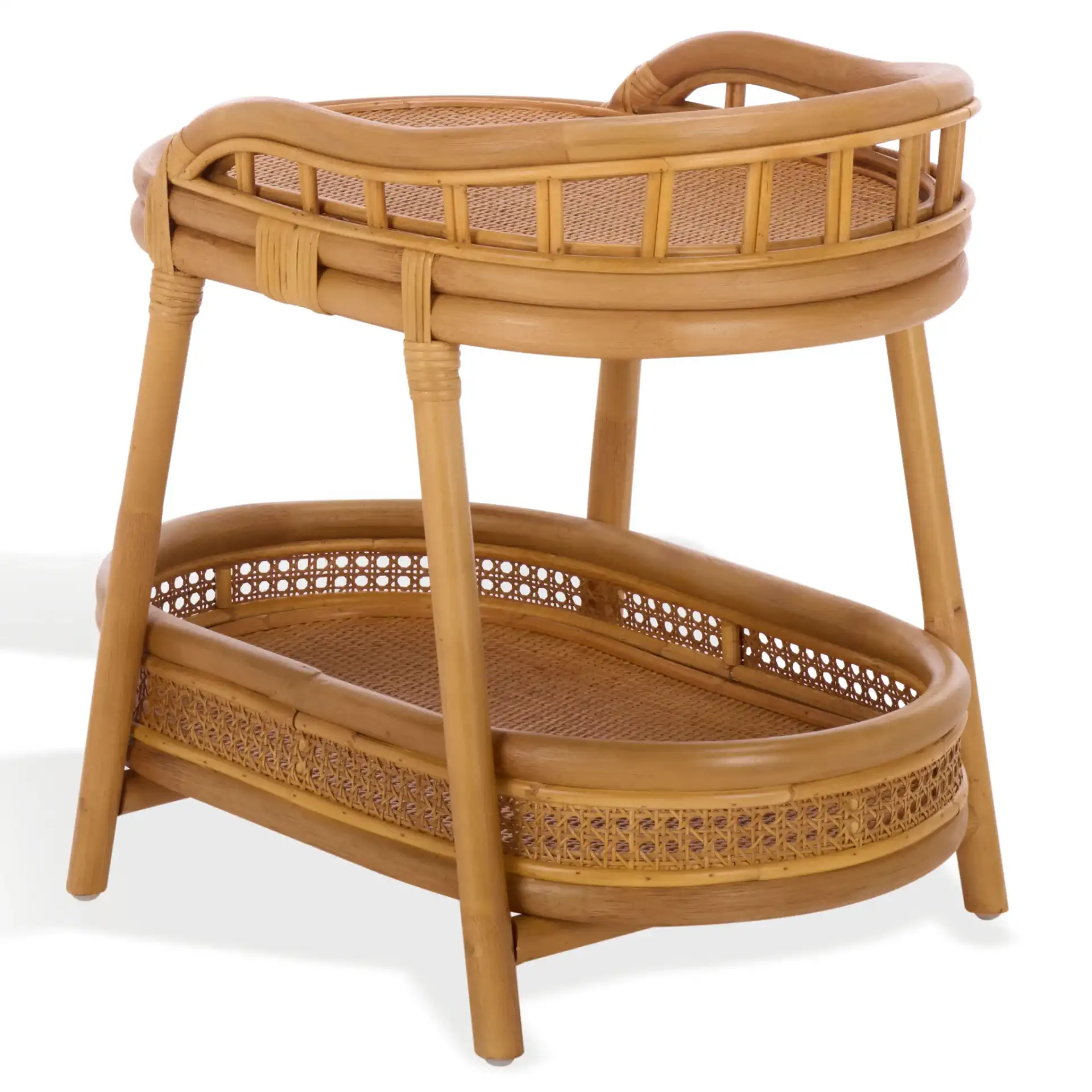 Shayleen Rattan Pole Accent Table in Natural, detail view