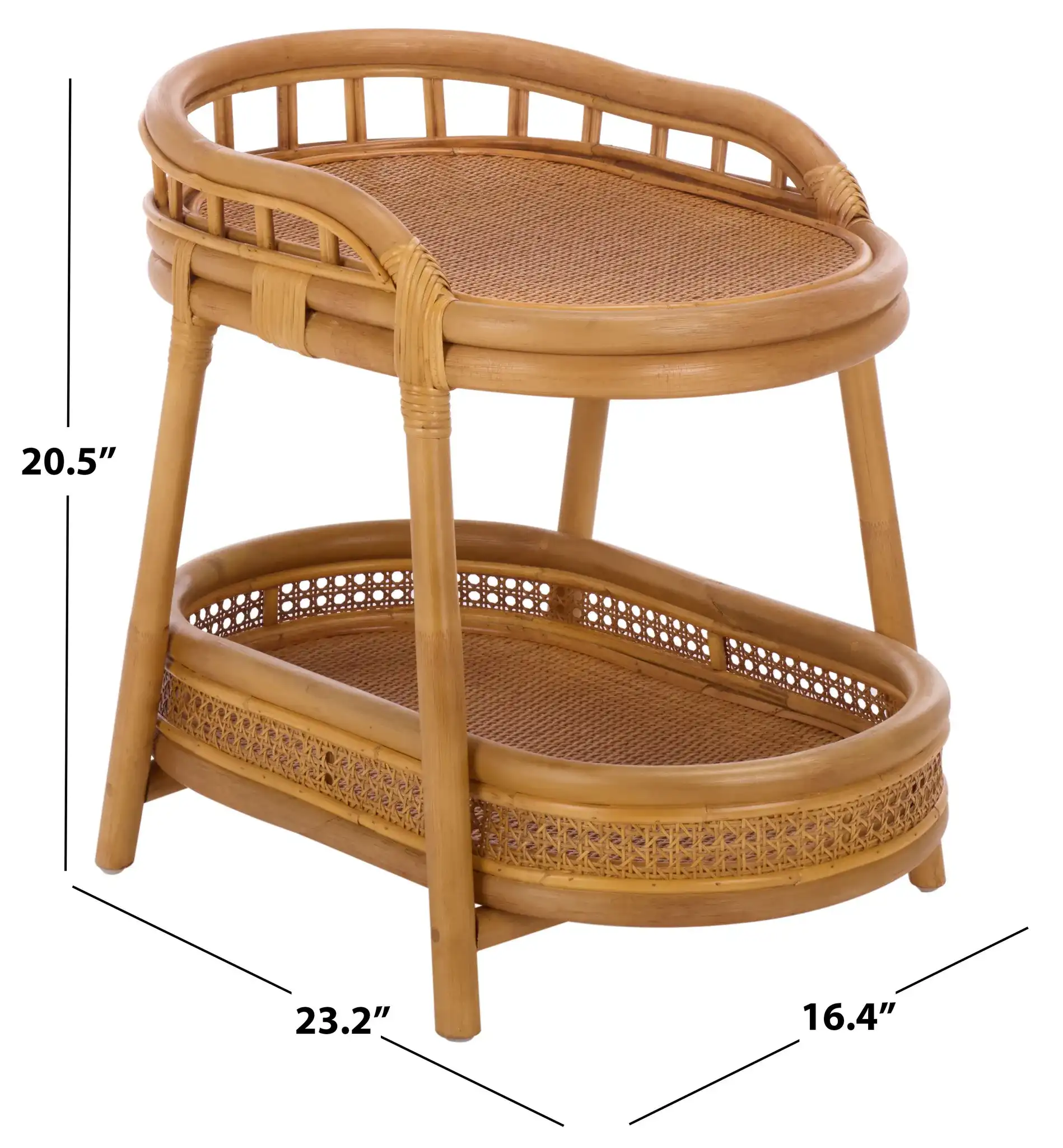 Shayleen Rattan Pole Accent Table in Natural, detail view
