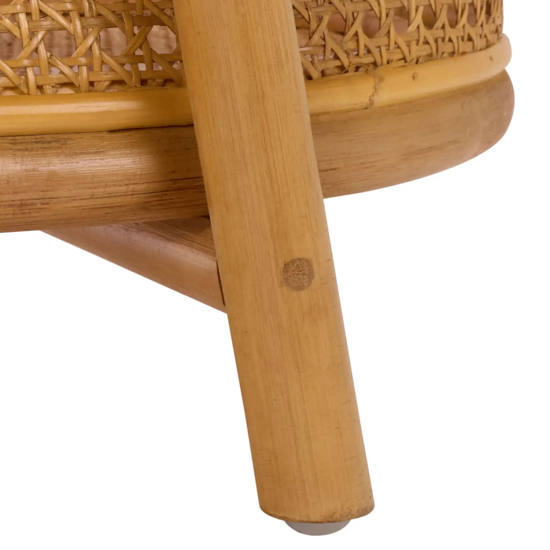 Shayleen Rattan Pole Accent Table in Natural, detail view