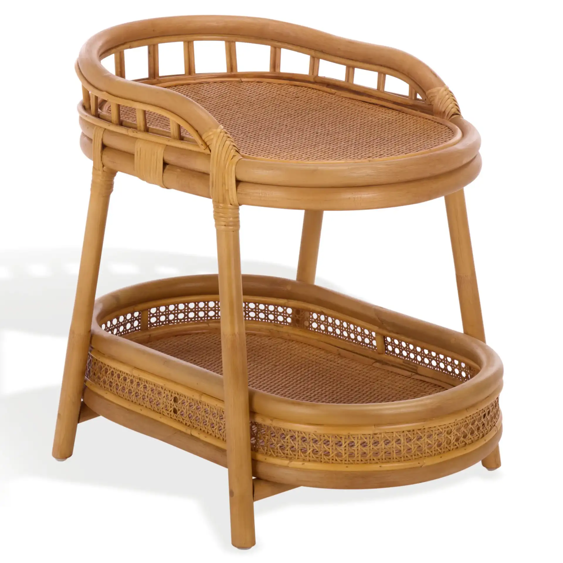 Shayleen Rattan Pole Accent Table in Natural, detail view
