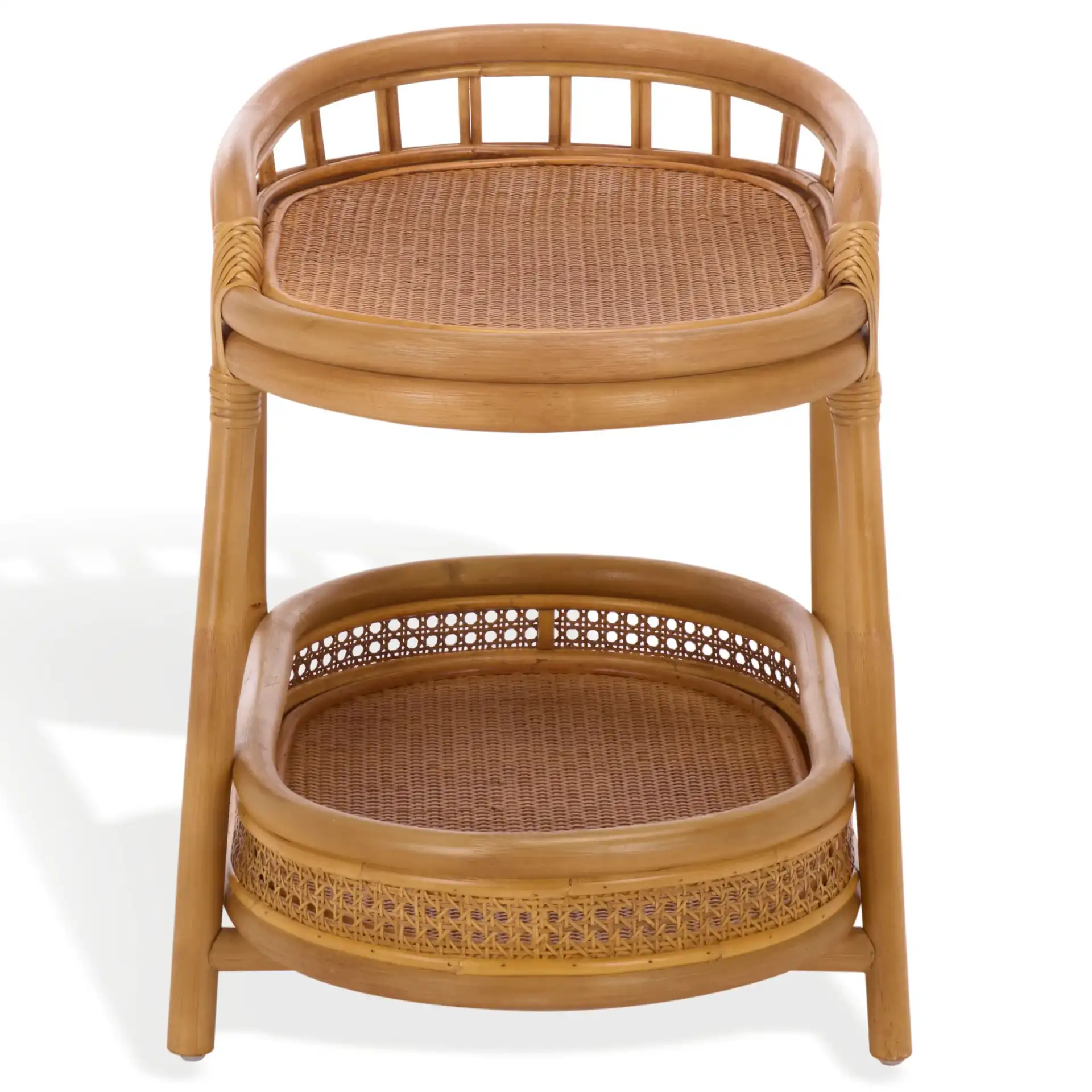 Shayleen Rattan Pole Accent Table in Natural, detail view