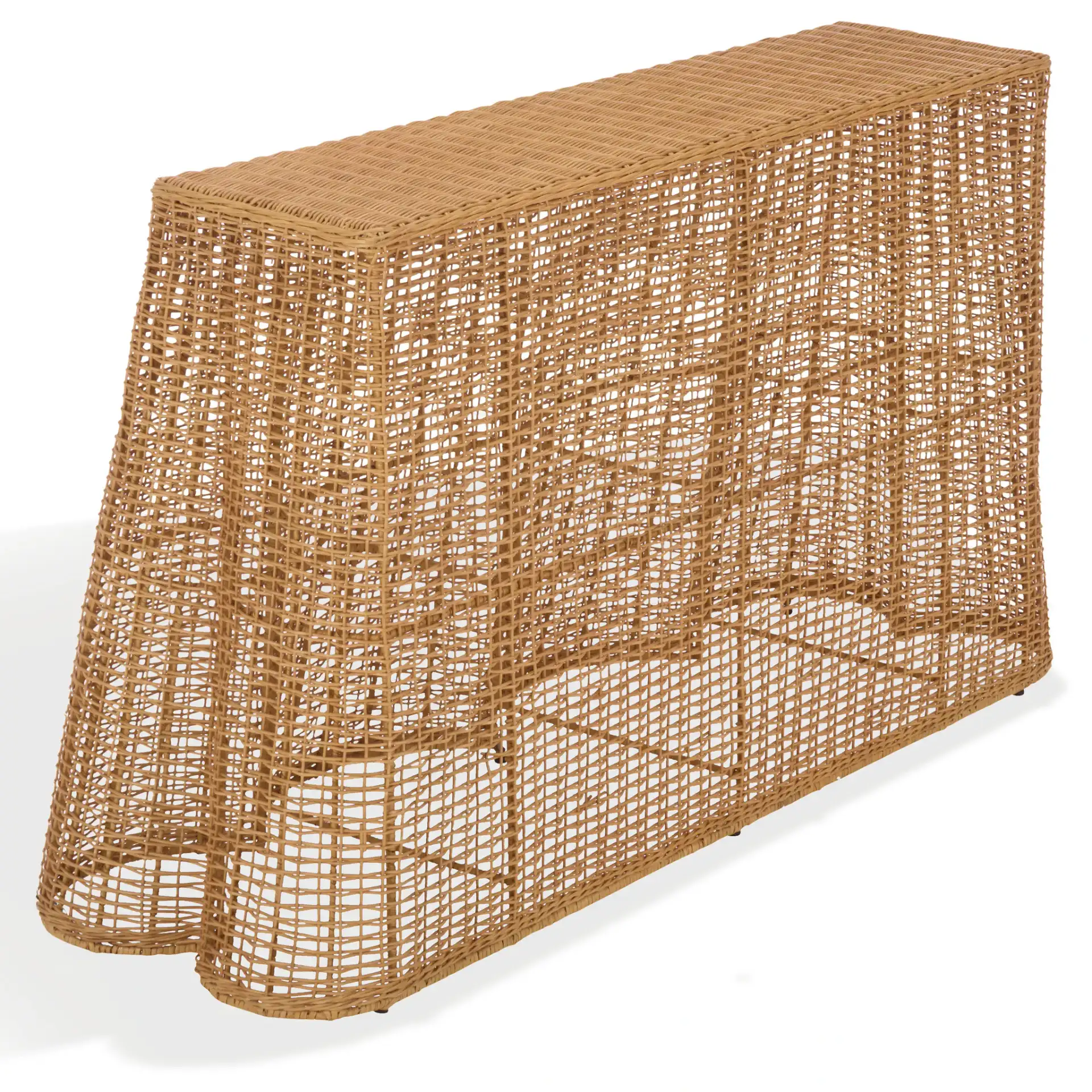 Jilliette Rattan Console Table in Natural, detail view