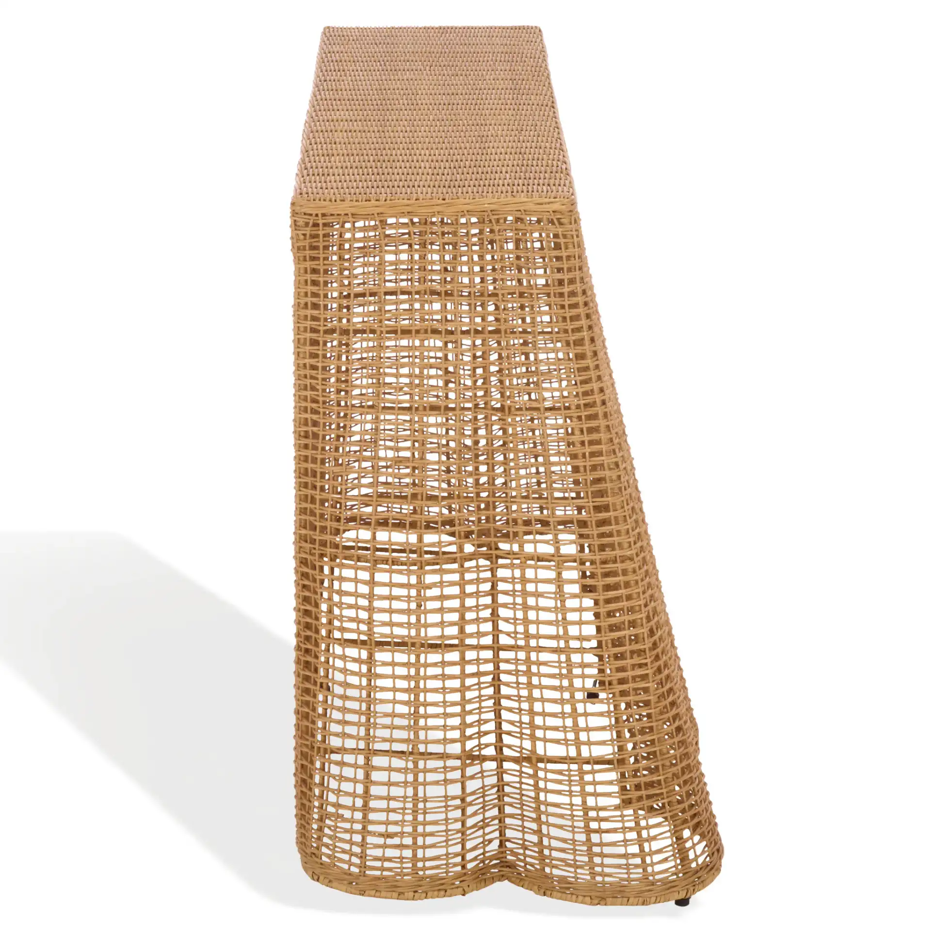 Jilliette Rattan Console Table in Natural, detail view
