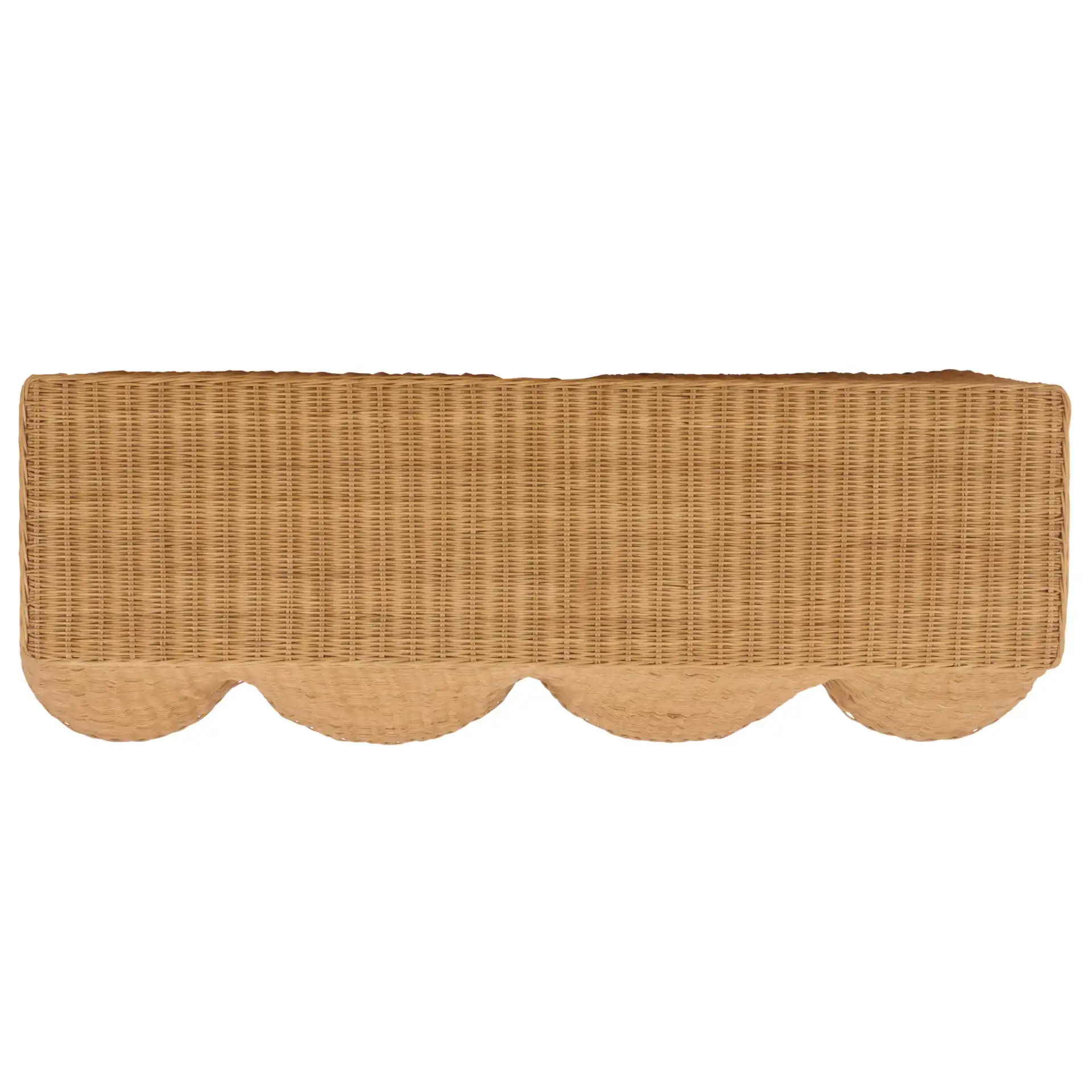 Jilliette Rattan Console Table in Natural, detail view