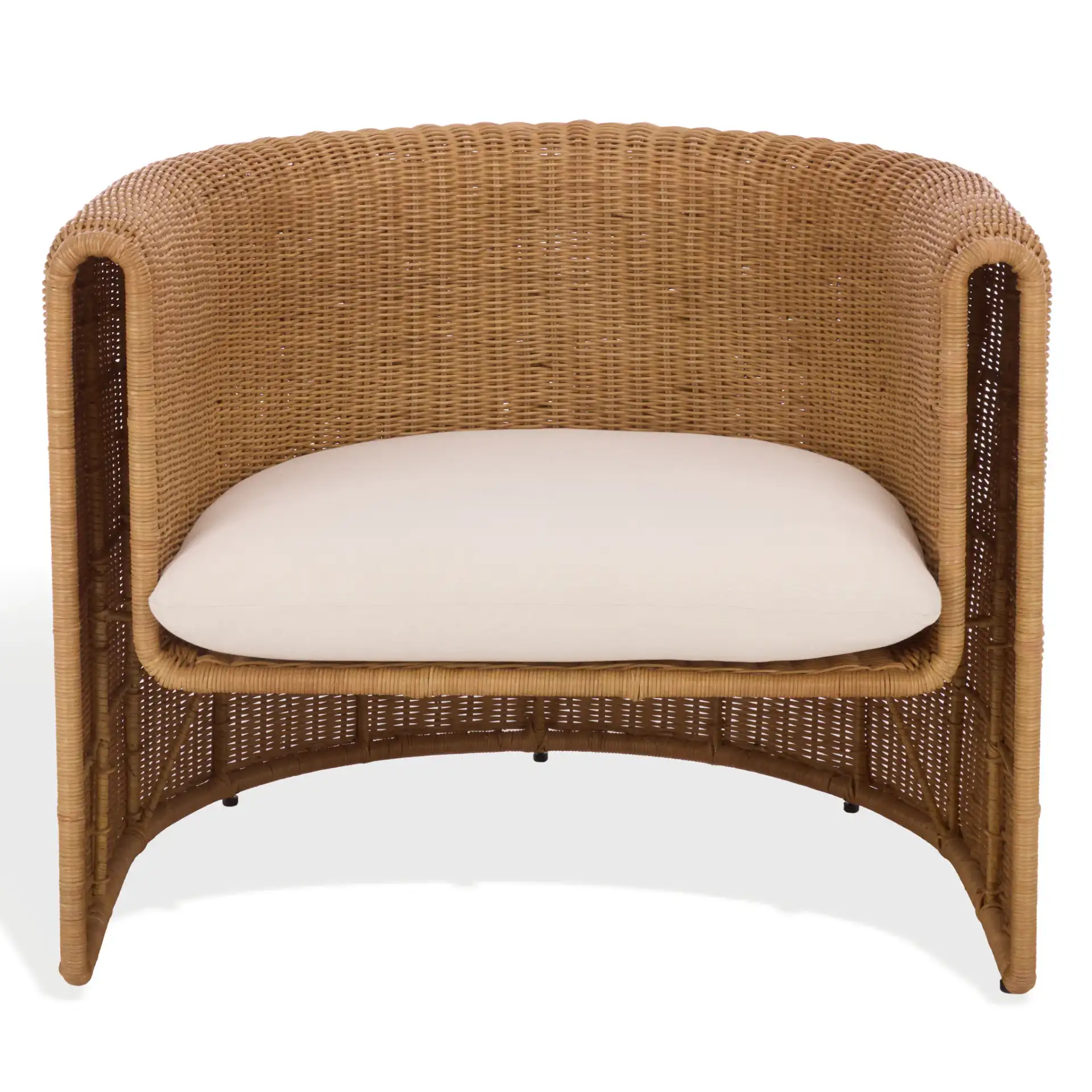 O'Reilly Rattan Accent Chair in Natural / White, detail view