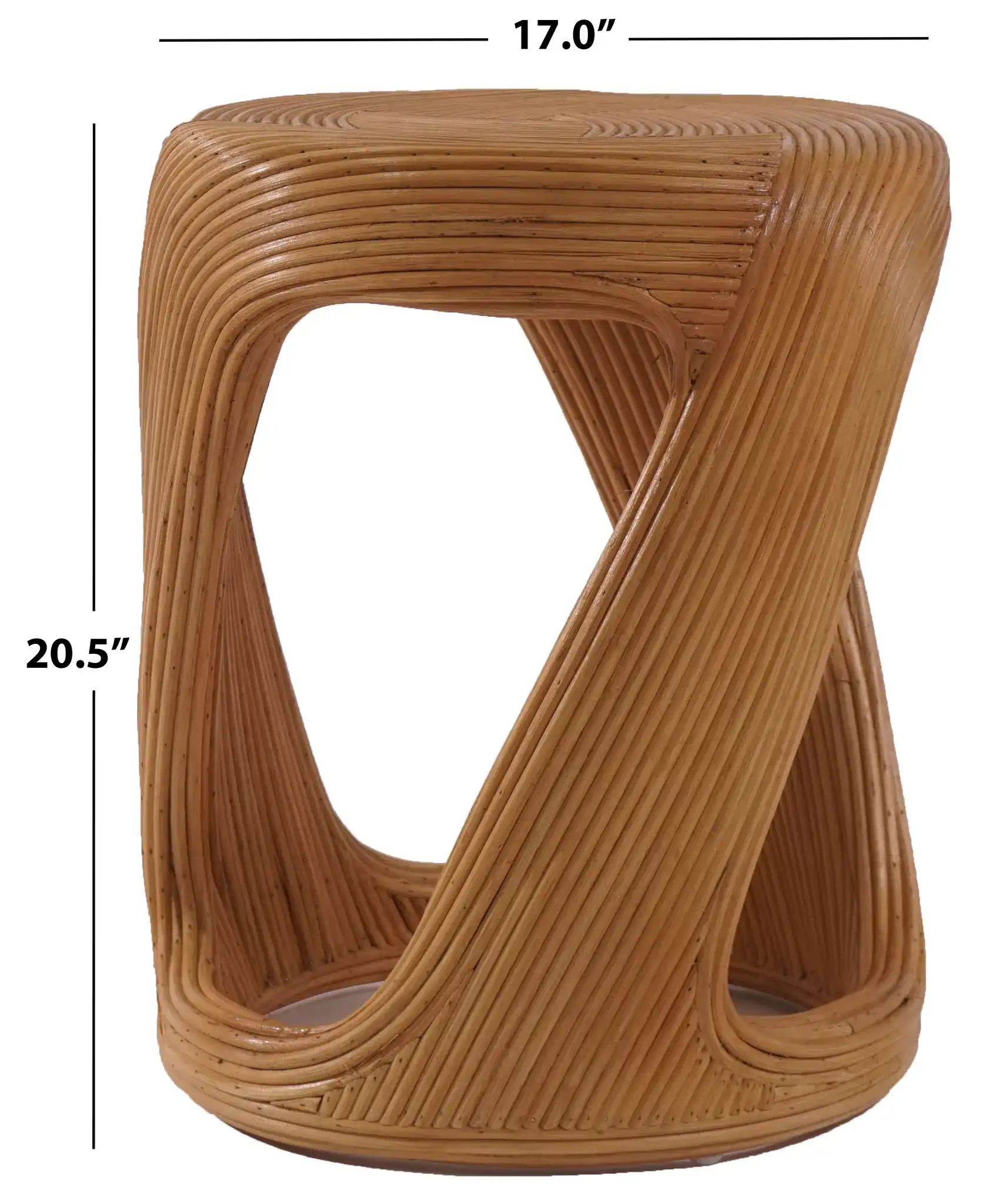 Tyleigh Round Rattan Accent Table in Natural, detail view