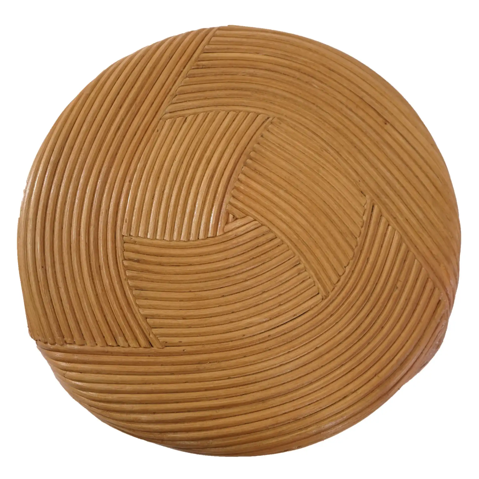 Tyleigh Round Rattan Accent Table in Natural, detail view