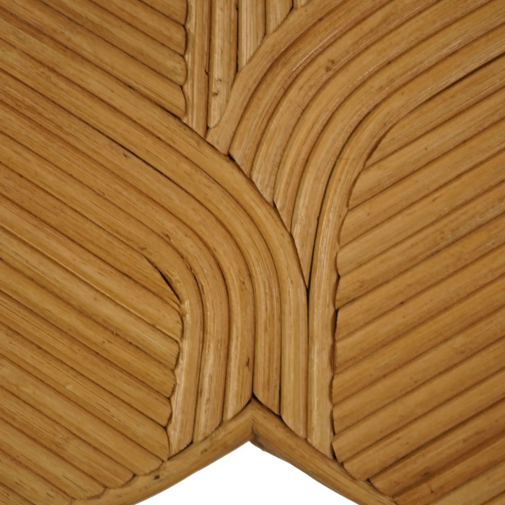 Vyvianna Rattan Accent Table in Natural in a styled room
