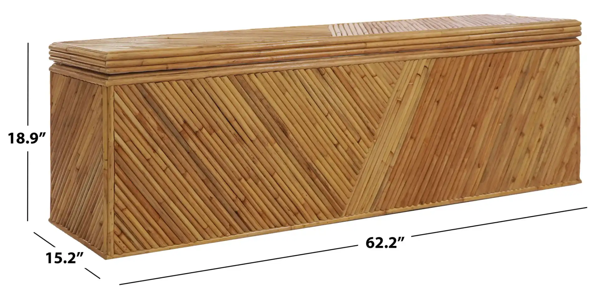Zoeigh Rattan Trunk in Natural, detail view