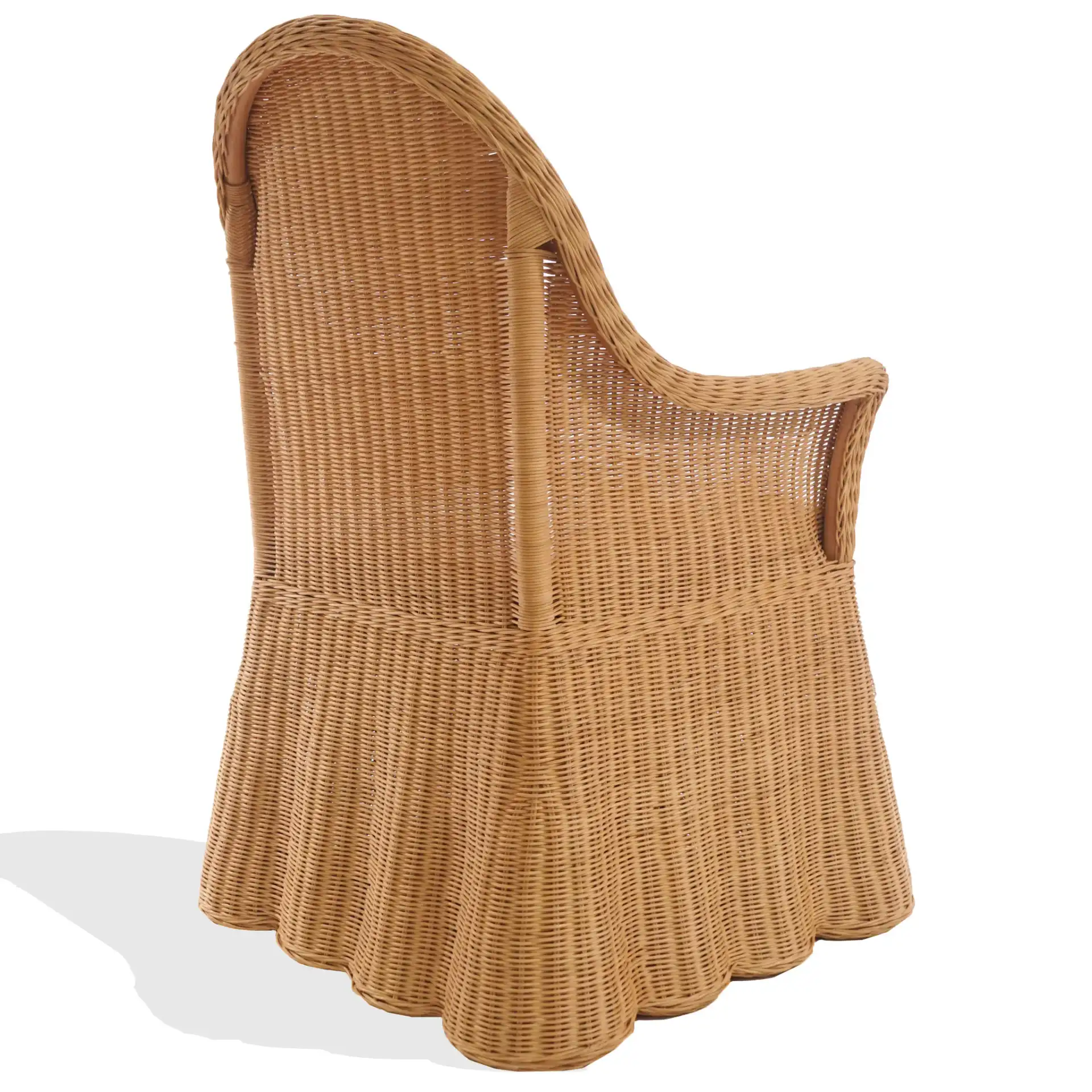 Hylda Rattan Dining Chair in Natural / White, detail view