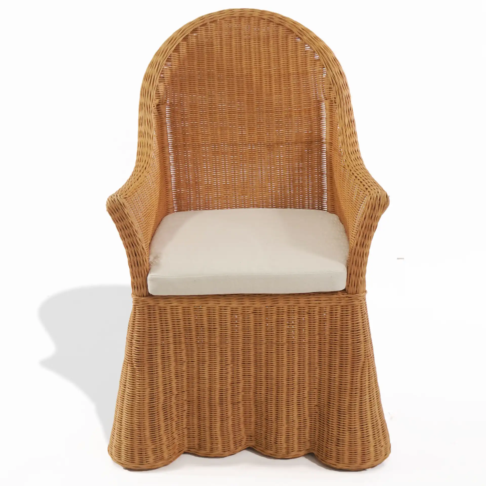 Hylda Rattan Dining Chair in Natural / White, detail view