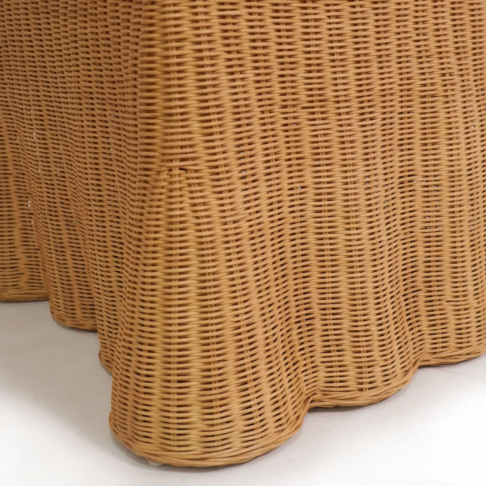Hylda Rattan Dining Chair in Natural / White, detail view
