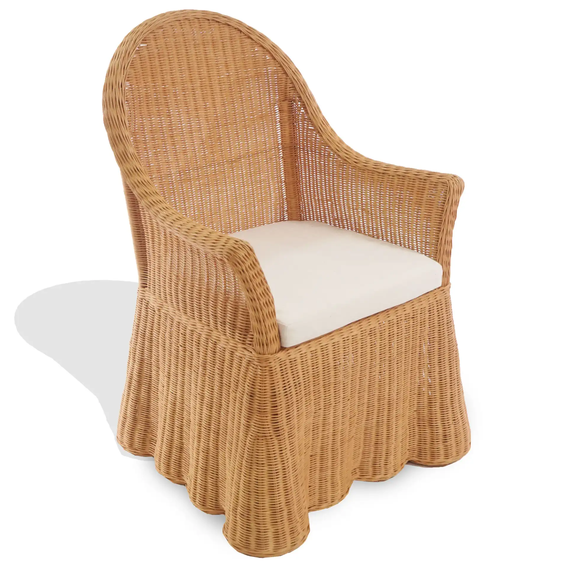 Hylda Rattan Dining Chair in Natural / White