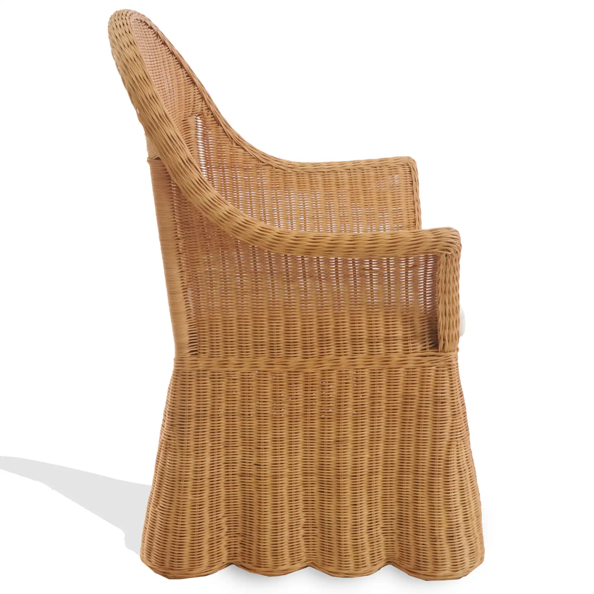 Hylda Rattan Dining Chair in Natural / White, detail view